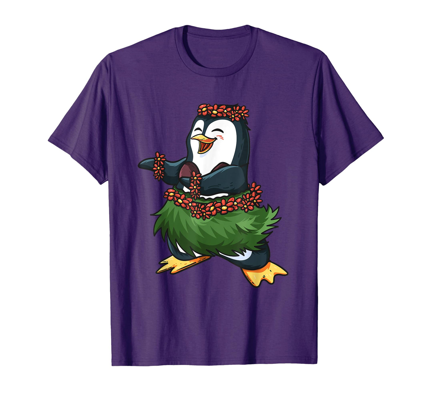 Cute Hawaiian Hula Penguin Penguin Day Luau Girls Women Gift T-Shirt