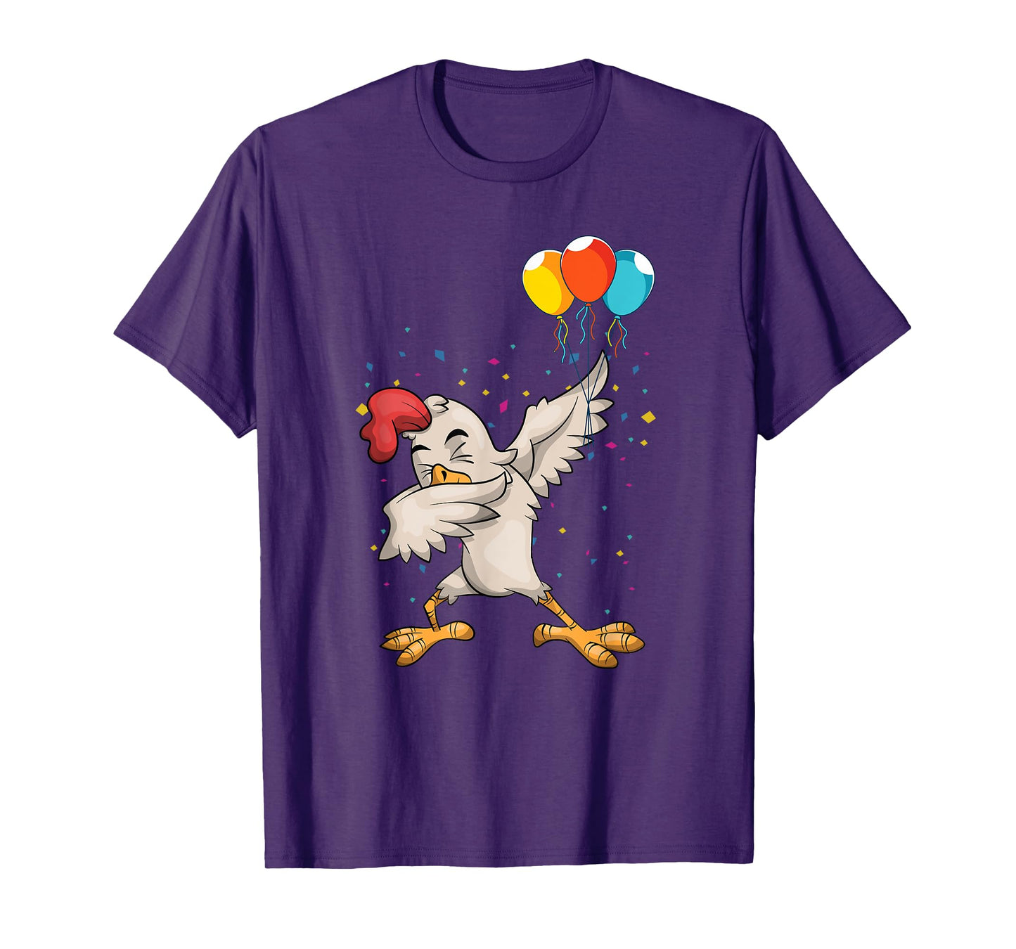 Kids Birthday Party Balloon Funny Farm Bird Dabbing Chicken T-Shirt