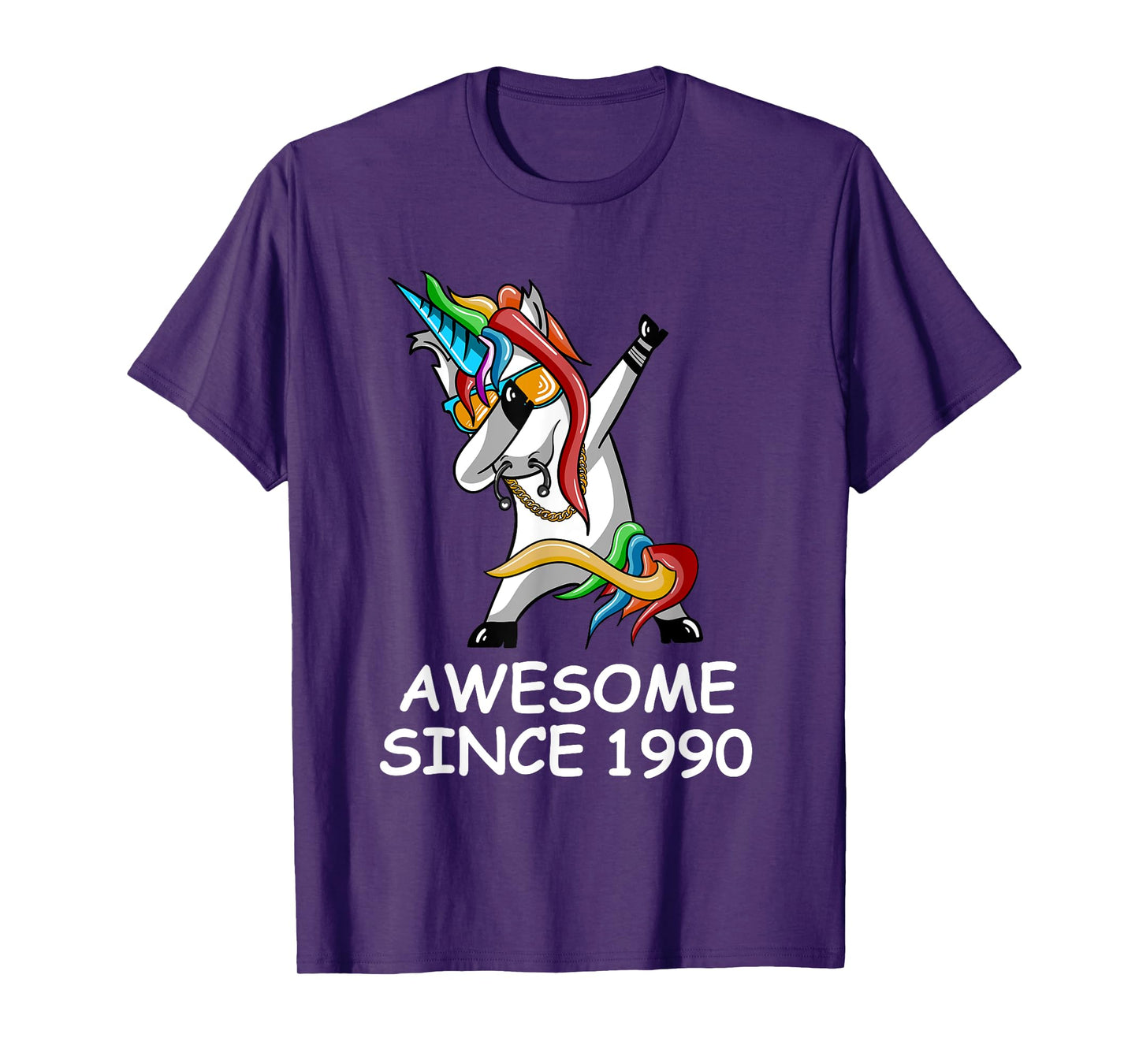Dabbing Unicorn Awesome Since 1990 T-Shirt Birthday Tee