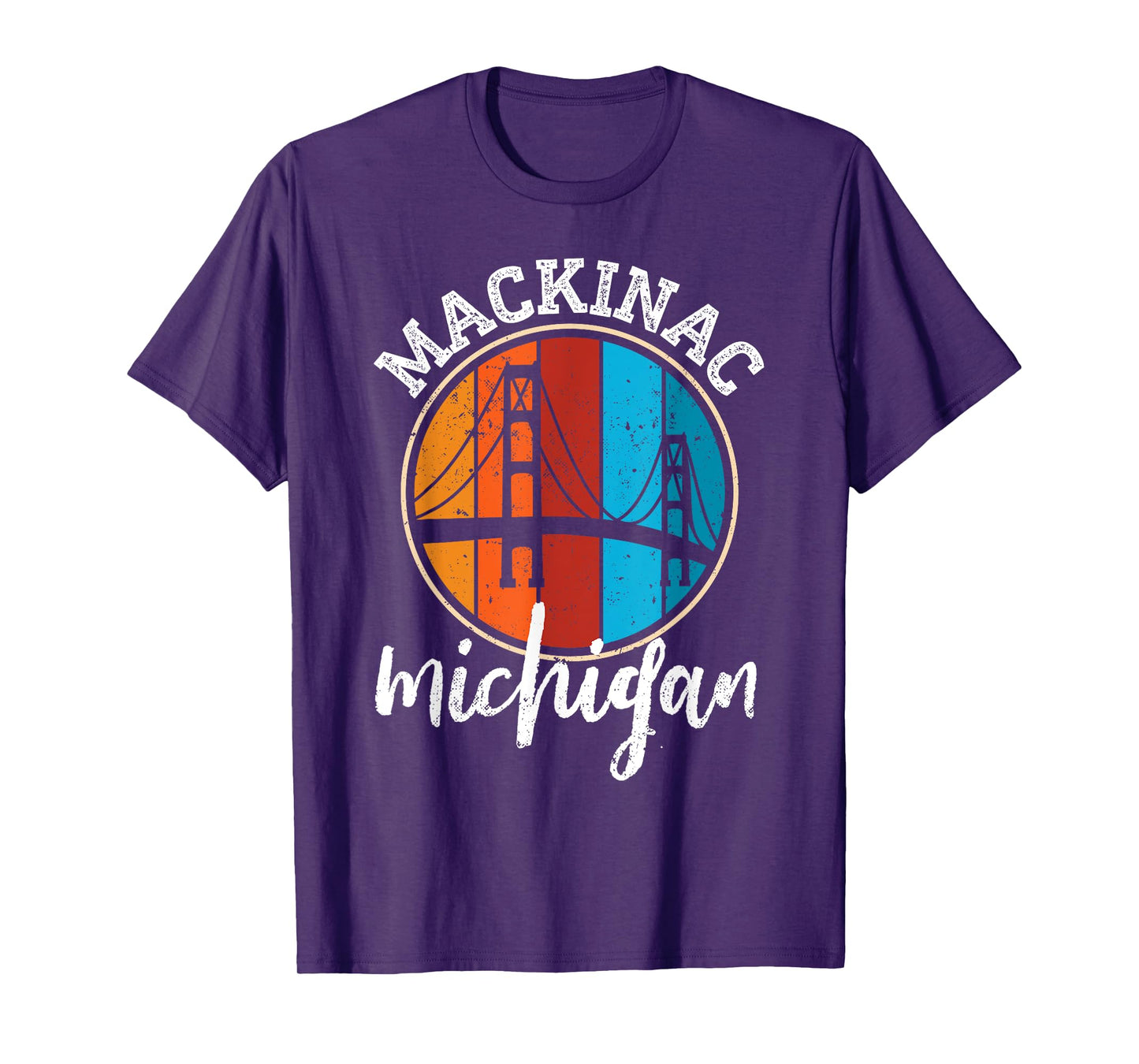 Retro Mackinac Bridge Mackinaw Vintage Michigan Souvenir T-Shirt