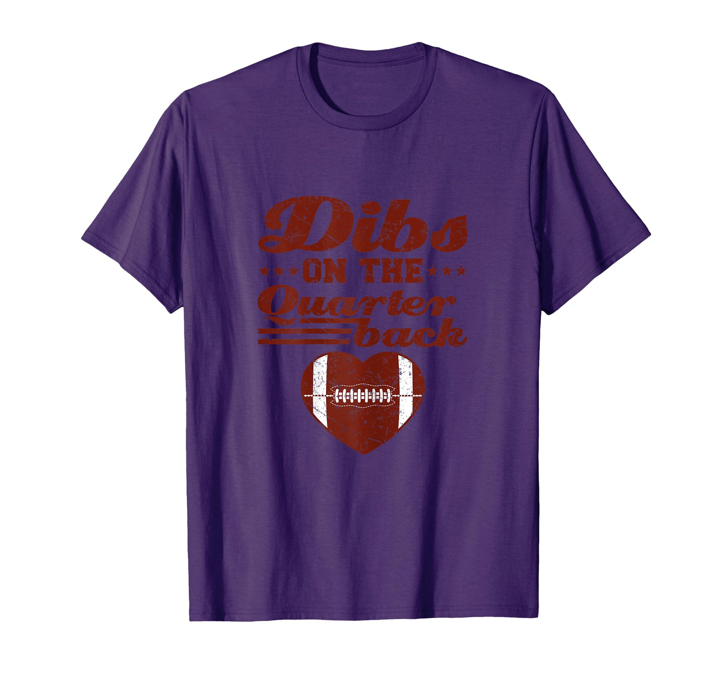 Football Girlfriend Dibs On The Quarterback Heart T-Shirt