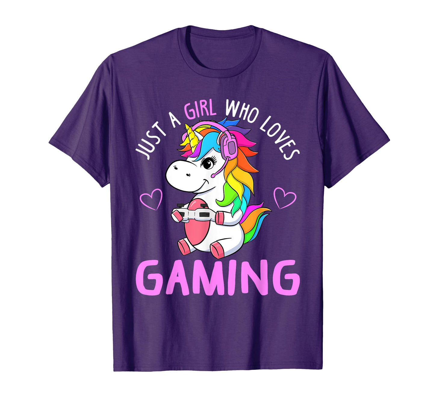 Just A Girl Who Loves Gaming Cute Gamer Unicorn Gift Women T-Shirt