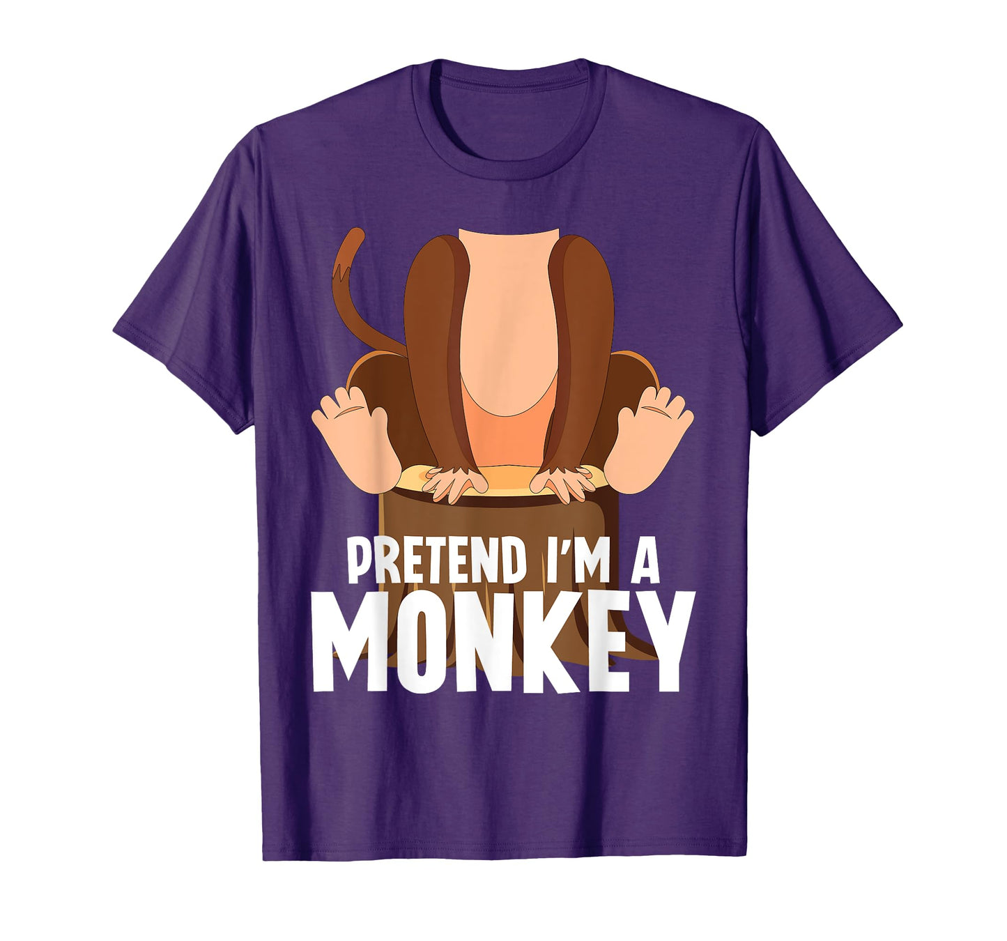 Pretend I'm A Monkey Funny Halloween Lazy Costume Monkey T-Shirt