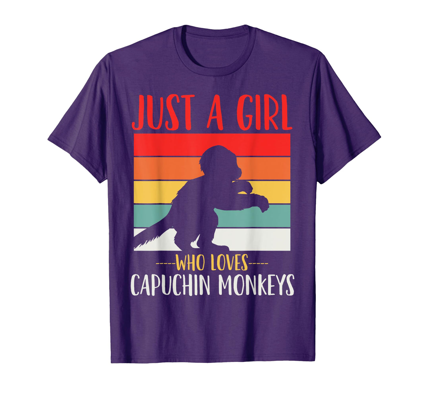 Just a Girl Who Loves Capuchin Monkeys Retro T-Shirt