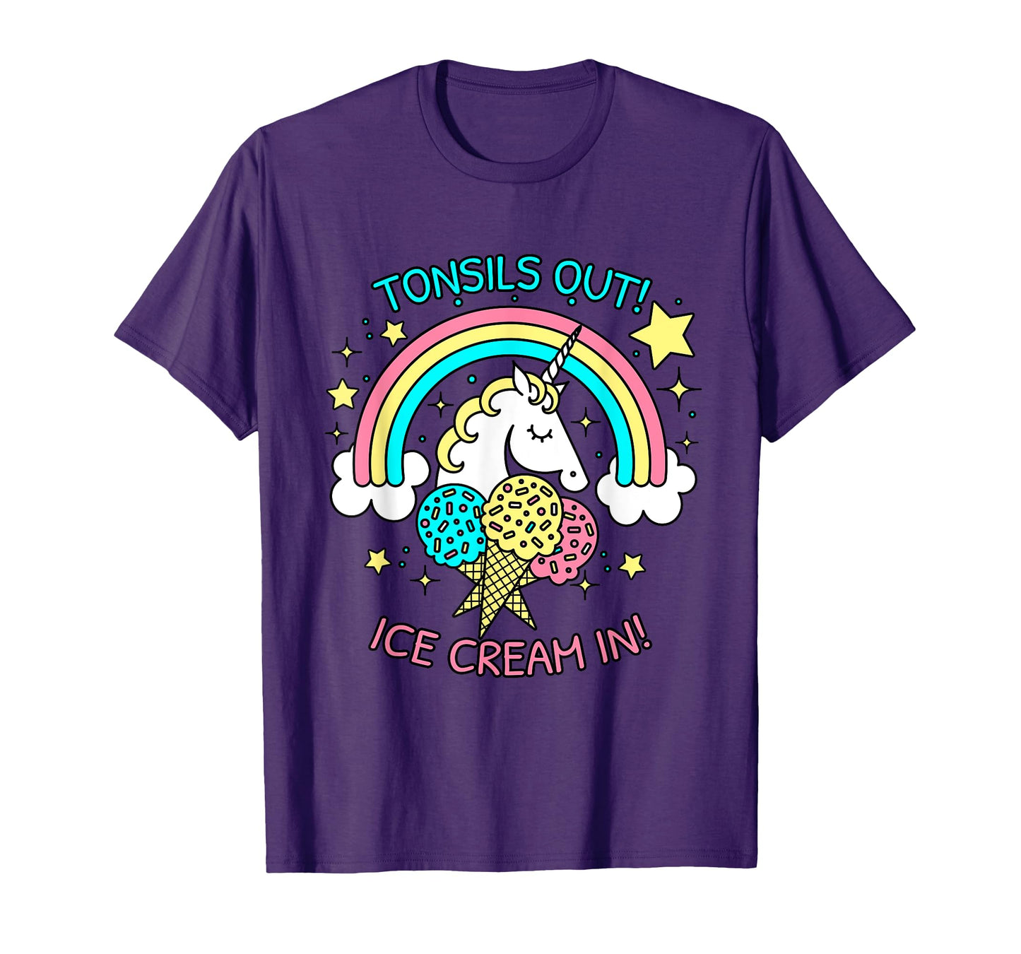 Tonsils out Ice Cream in Unicorn Get Well recovery design T-Shirt