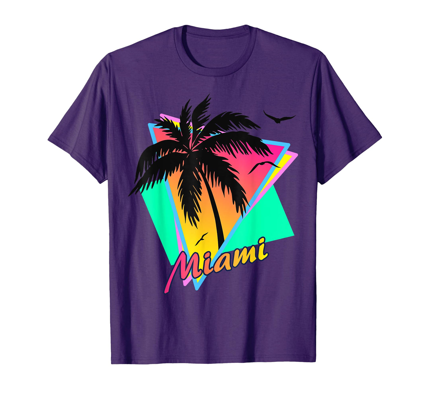 Miami 80s Tropical Summer And Beach Palm Tree Sunset T-Shirt