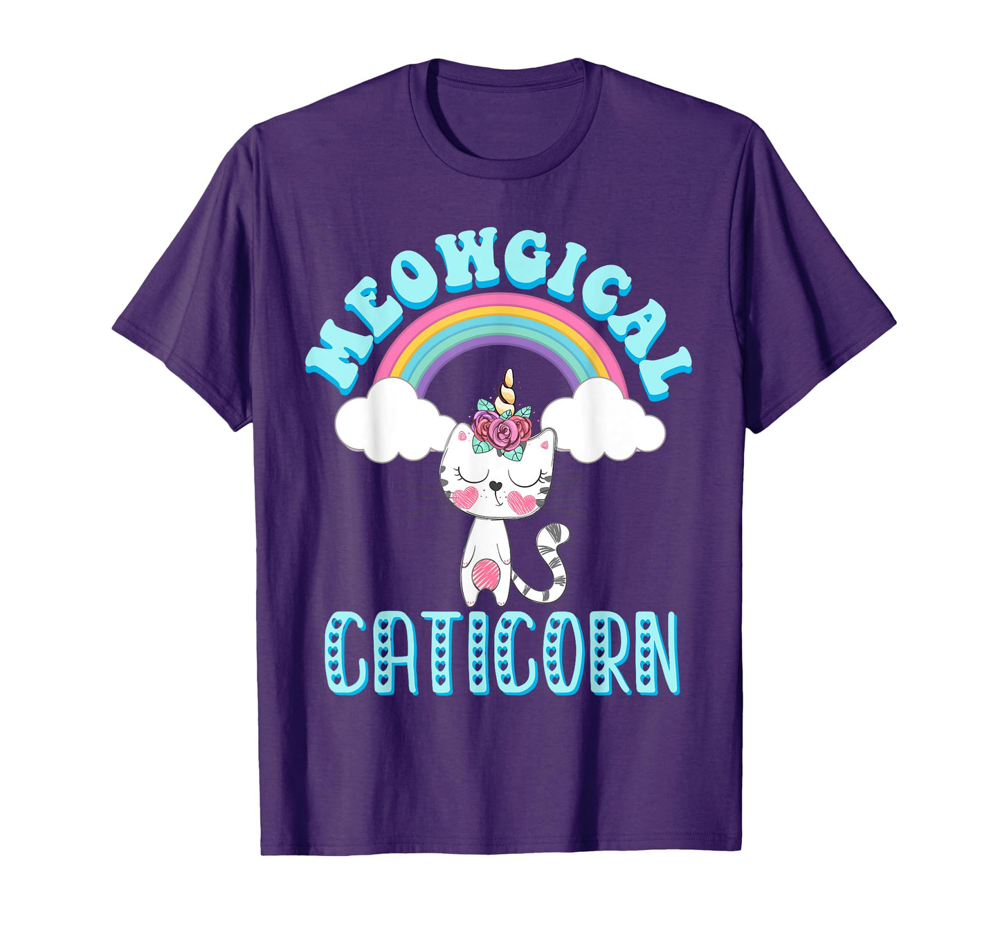Meowgical Caticorn T Shirt Cat Unicorn Girls Women Kittycorn T-Shirt