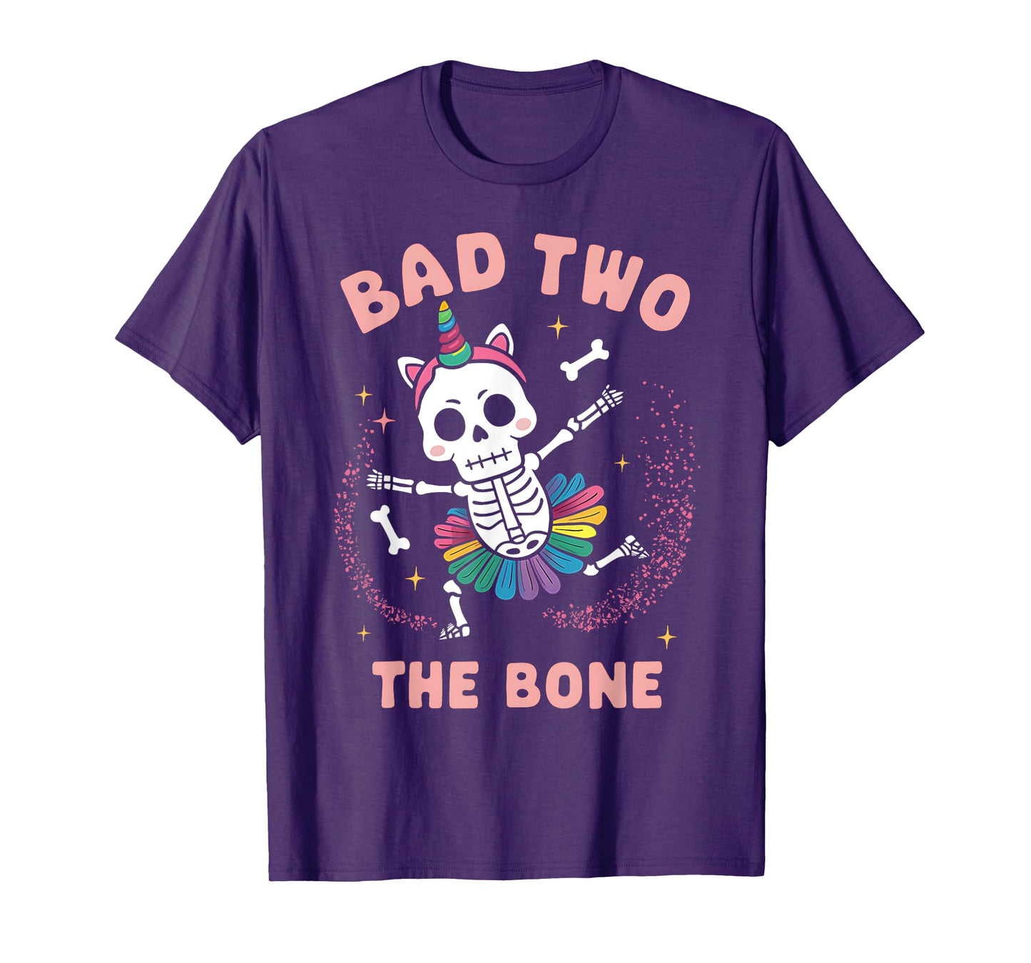 Bad Two The Bone Halloween Birthday 2nd Birthday Girl T-Shirt