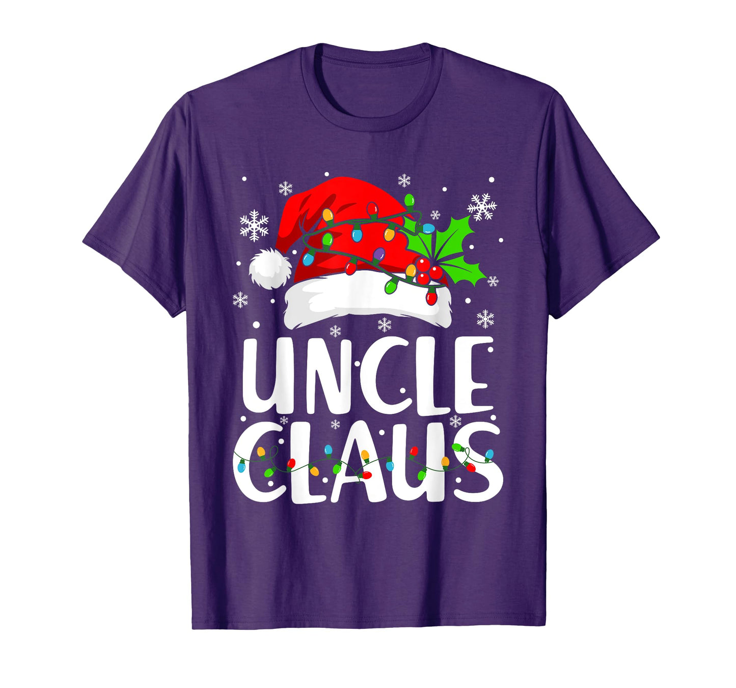Uncle Claus Shirt Christmas Lights Pajama Family Matching T-Shirt