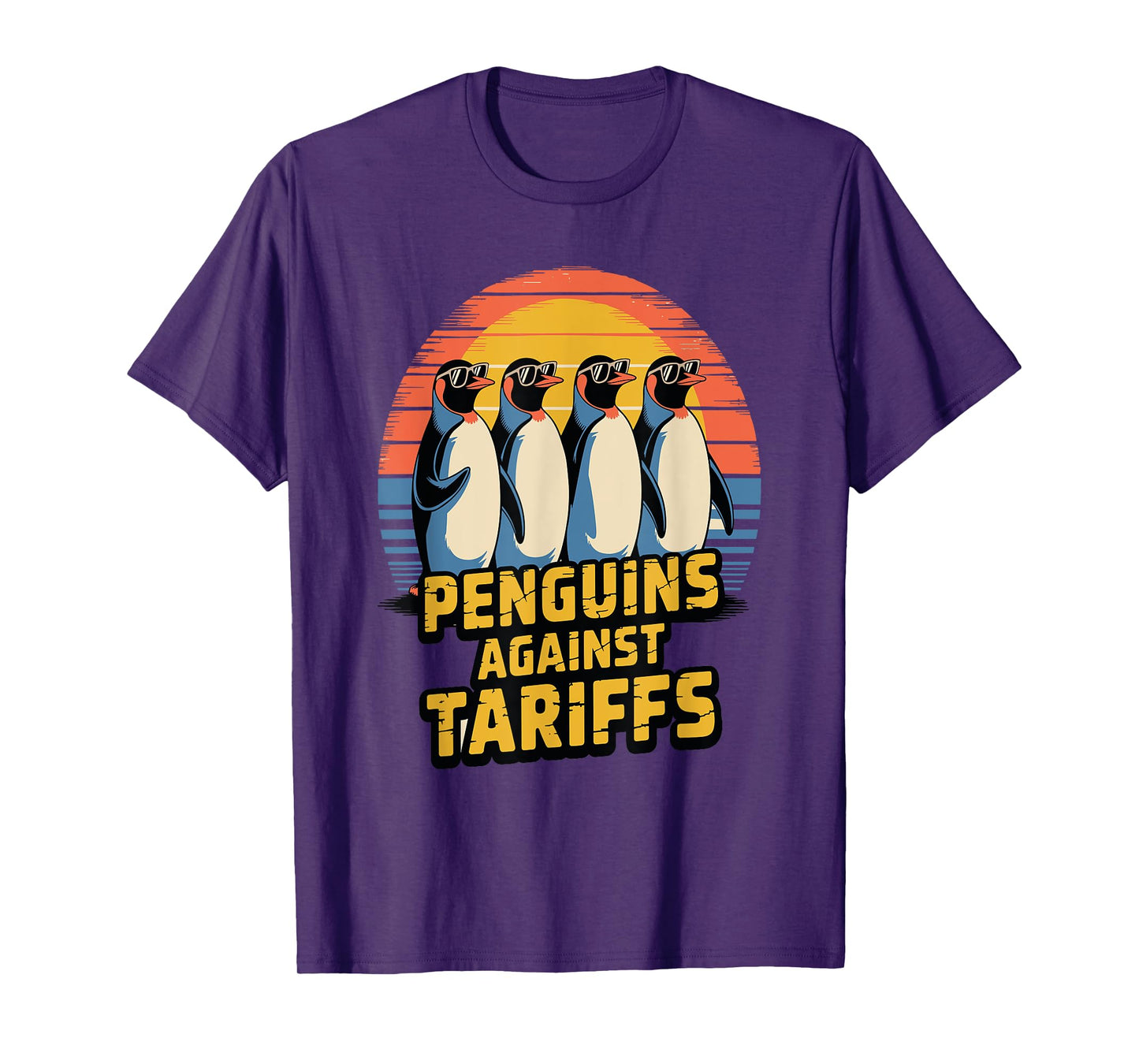 Penguins Against Tariffs – Political Statement Tee T-Shirt
