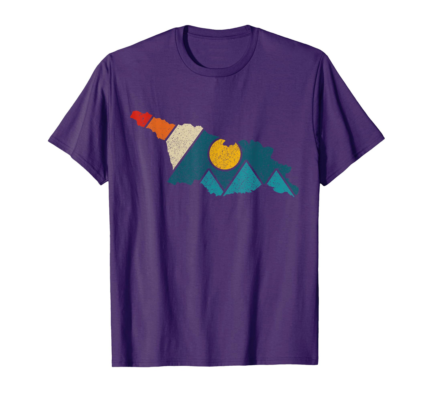Georgia Vintage State Map Mountains Hiker Camping Pride Gift T-Shirt