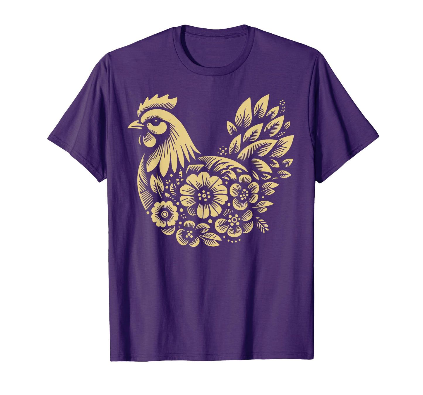 Retro Chicken Cool Graffiti Cute Floral Chicken Lover Women T-Shirt