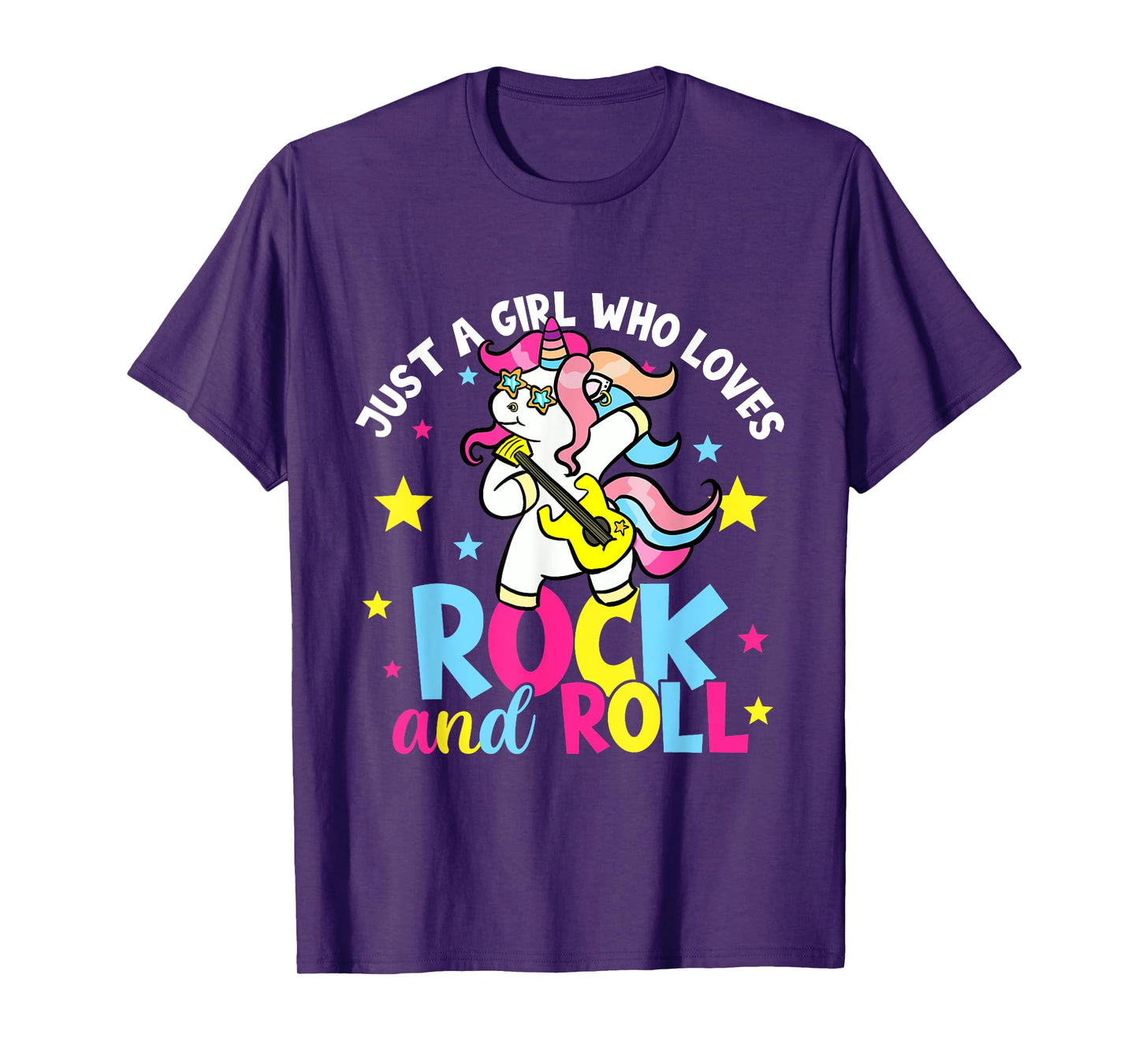 Just A Girl Who Loves Rock And Roll Funny Unicorn Lover T-Shirt