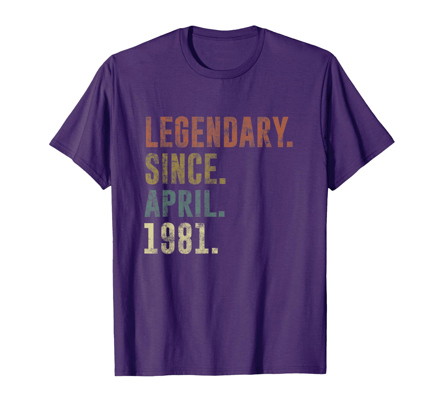 42nd Retro Birthday Vintage Legendary Since April 1981 T-Shirt