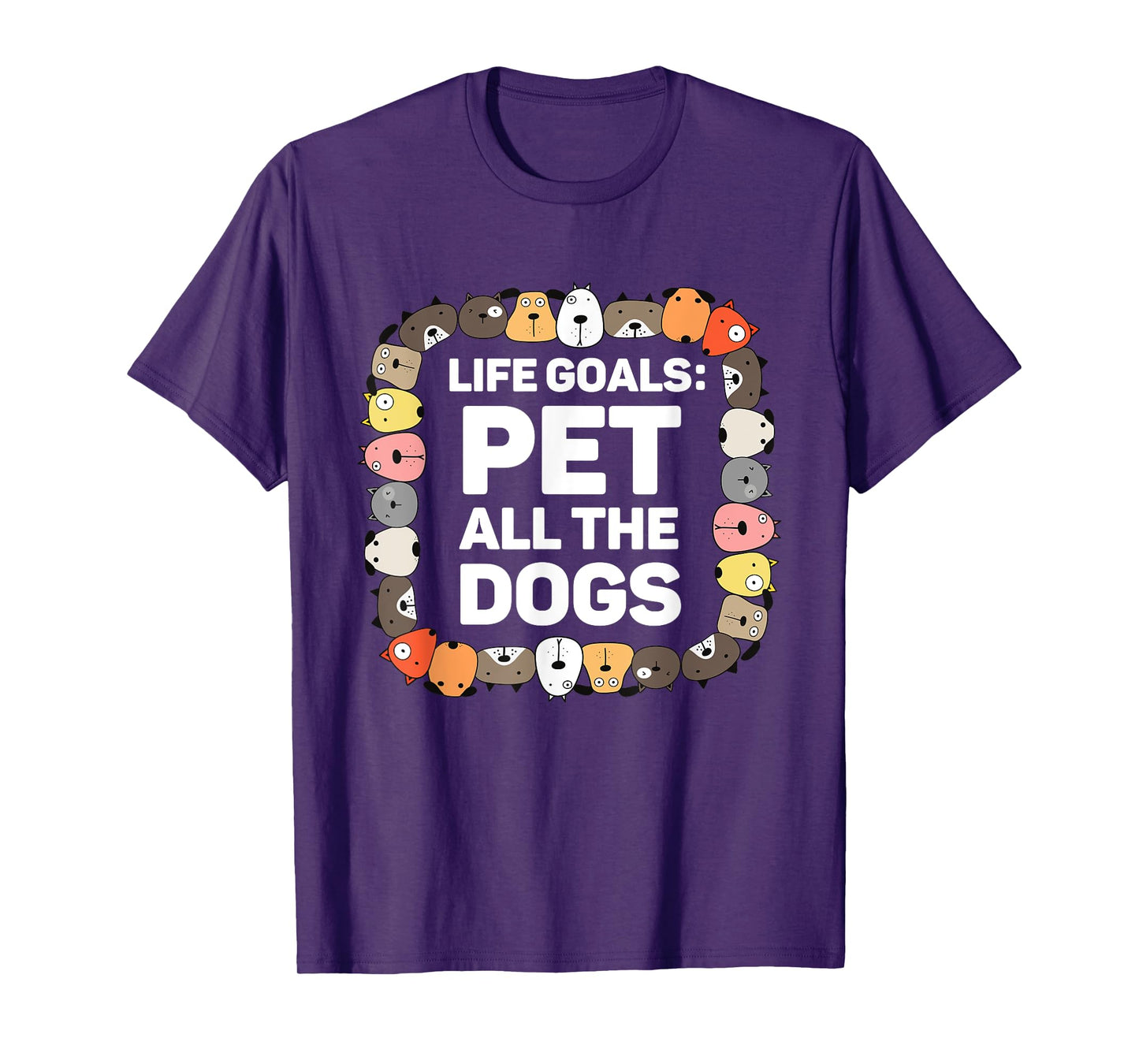 Pet All the Dogs Life Goals Funny Dog Lover Kids Puppy Dog T-Shirt