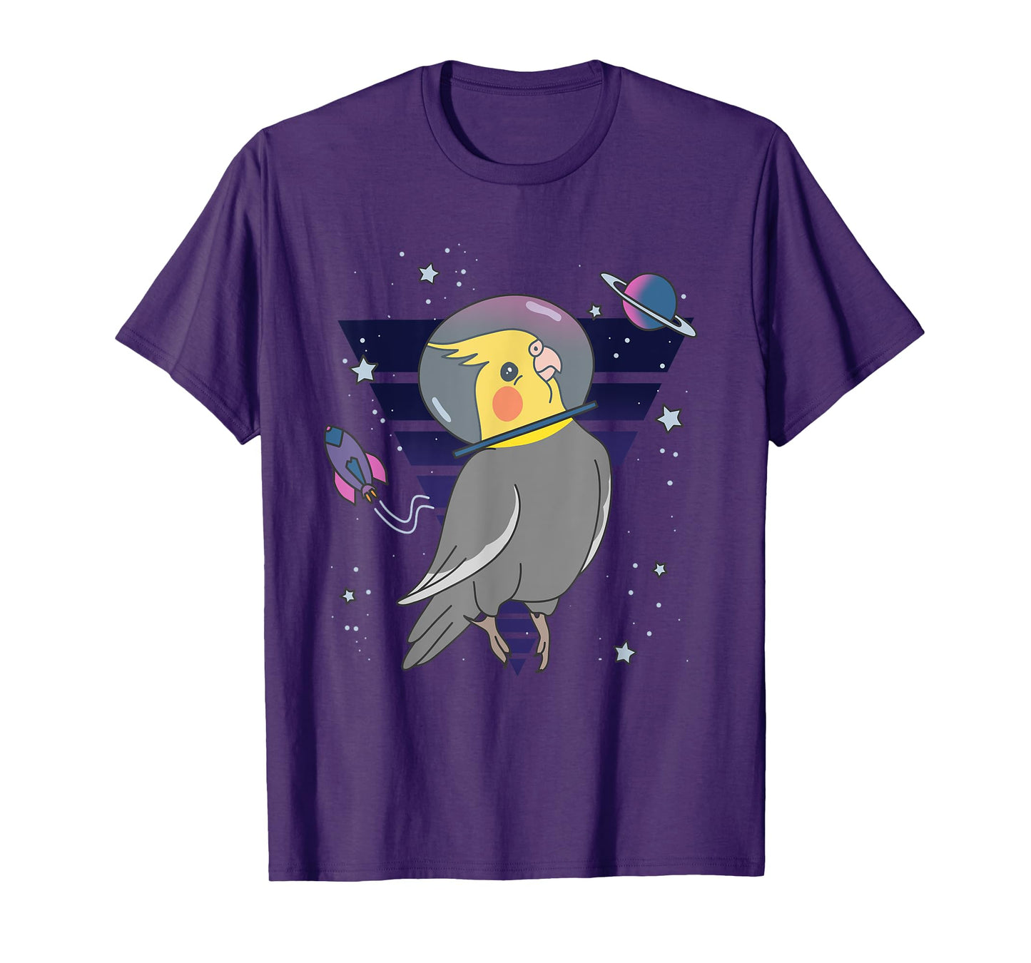 Funny Parrot Pet Bird Planets Space Birb Astronaut Cockatiel T-Shirt
