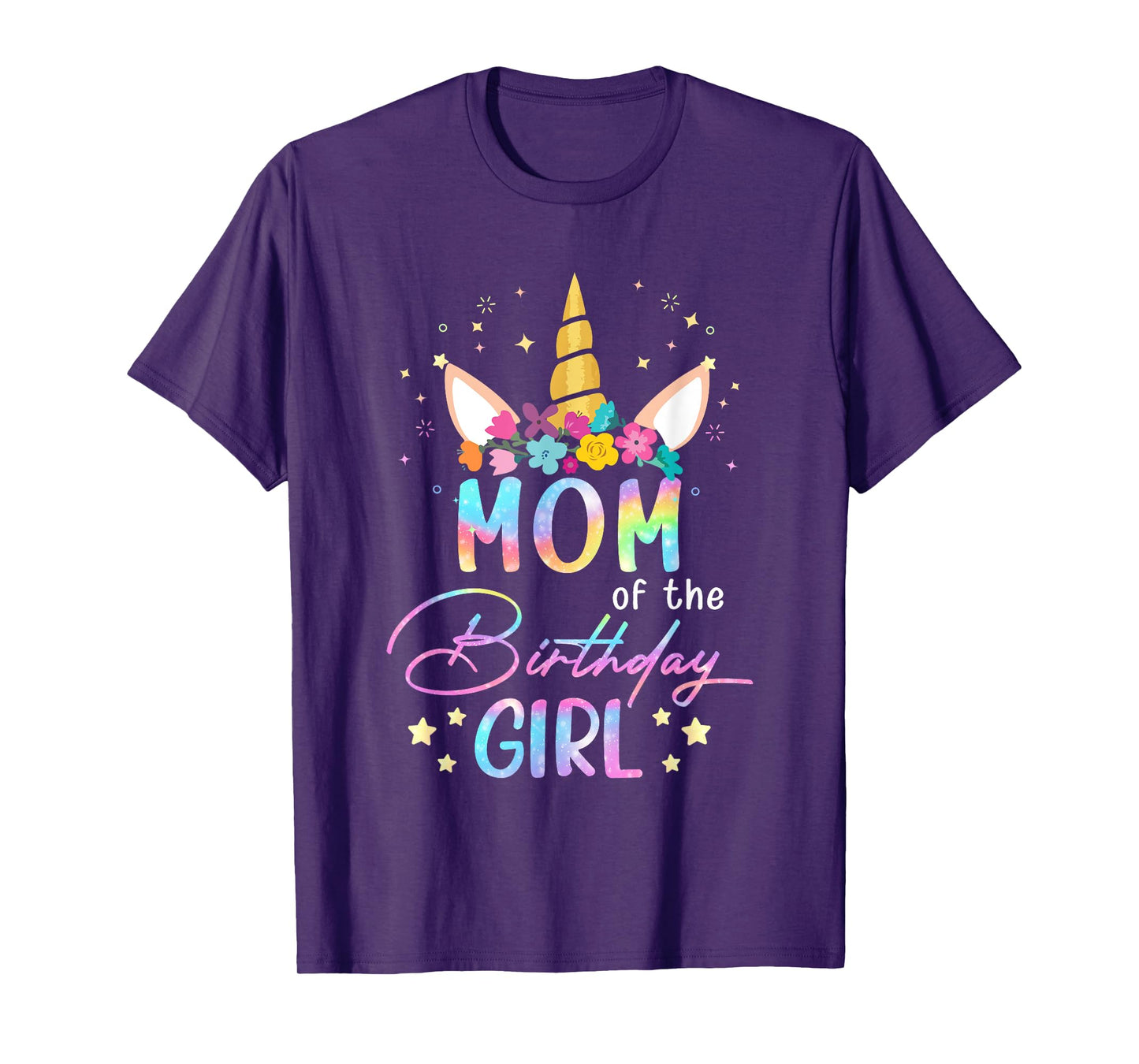Unicorn Mom Of The Birthday Girl Unicorn Flower Birthday T-Shirt