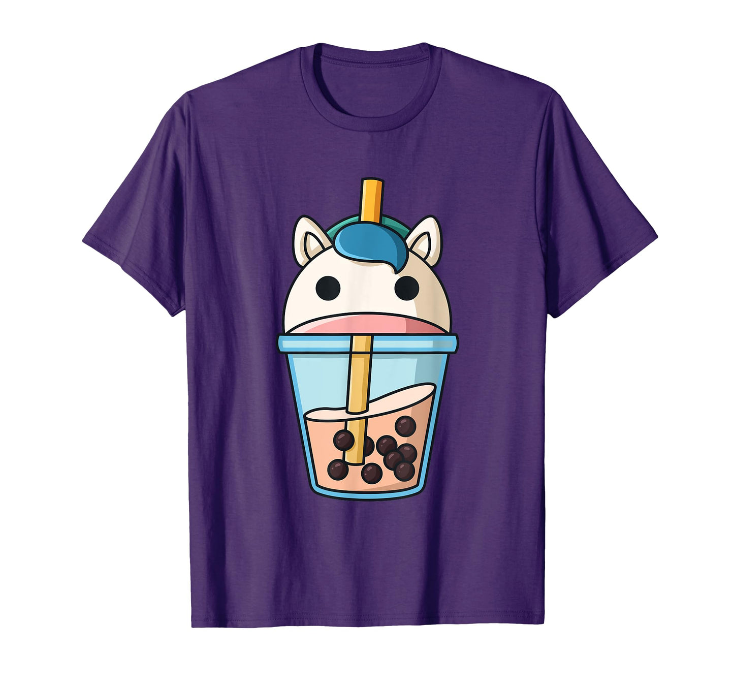 Bubble tea Unicorn boba pearls sweet Unicorn Girl T-Shirt