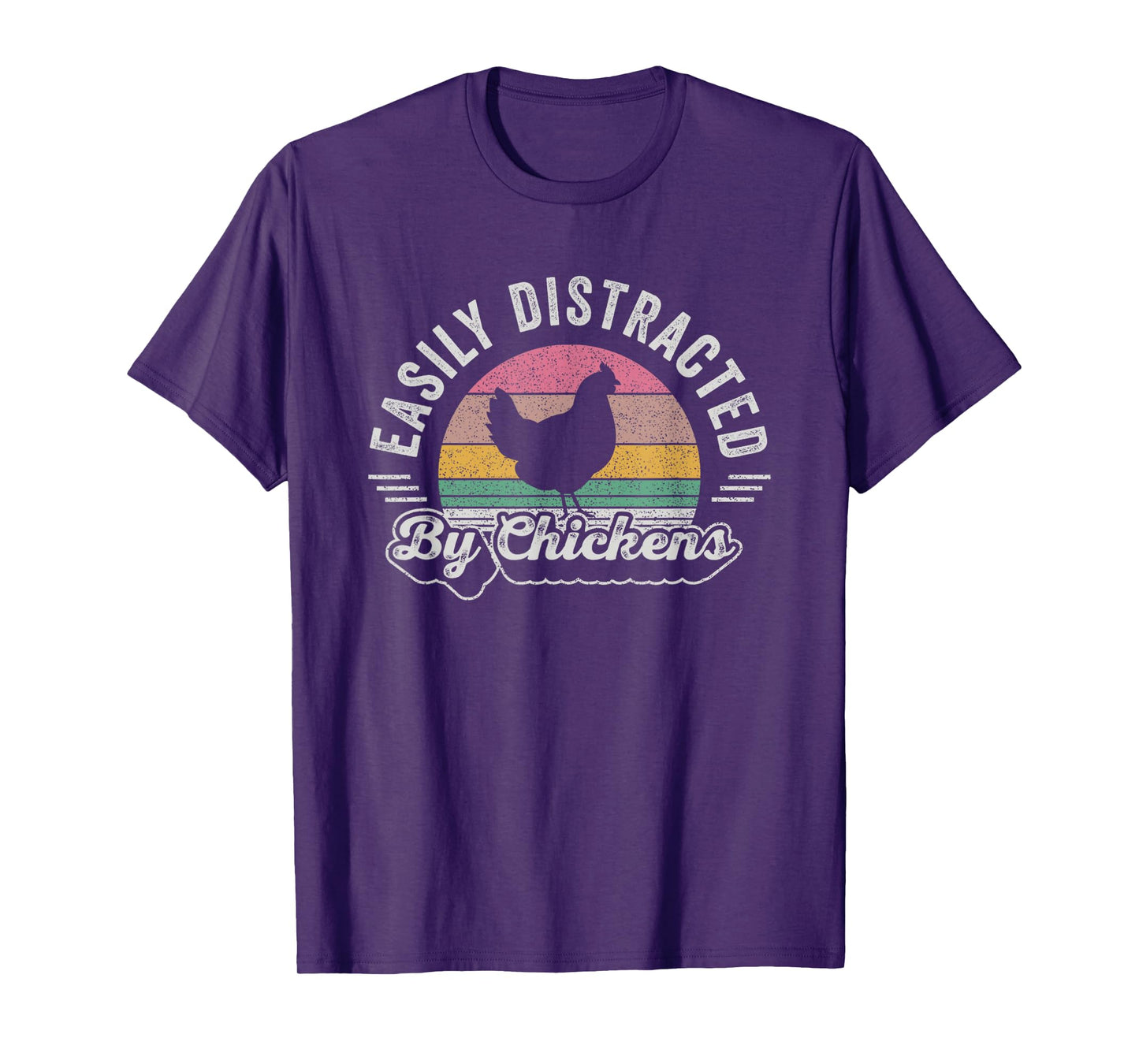 Chicken Lover Vintage Retro Easily Distracted By Chickens T-Shirt