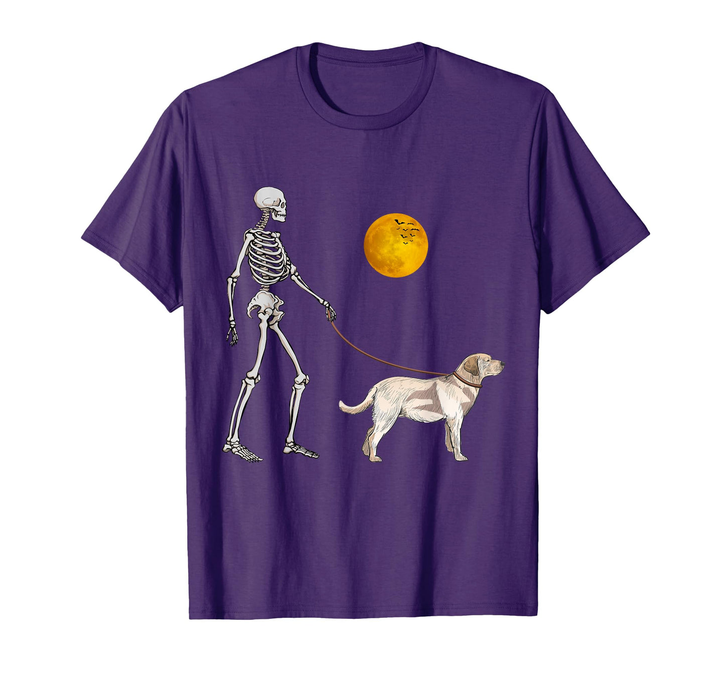 Labrador Retriever Skeleton Dog Walking Halloween Costume T-Shirt