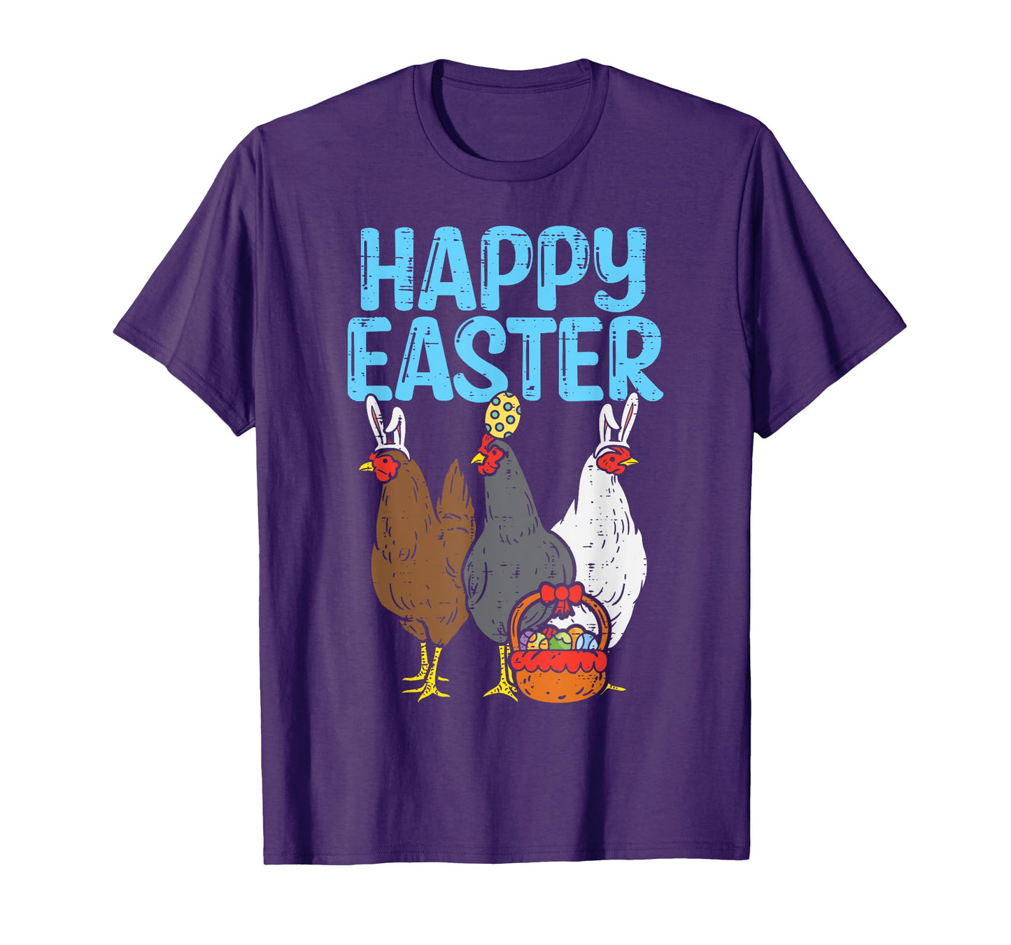 Happy Easter Chicken Bunnies Egg Poultry Farm Animal Farmer T-Shirt