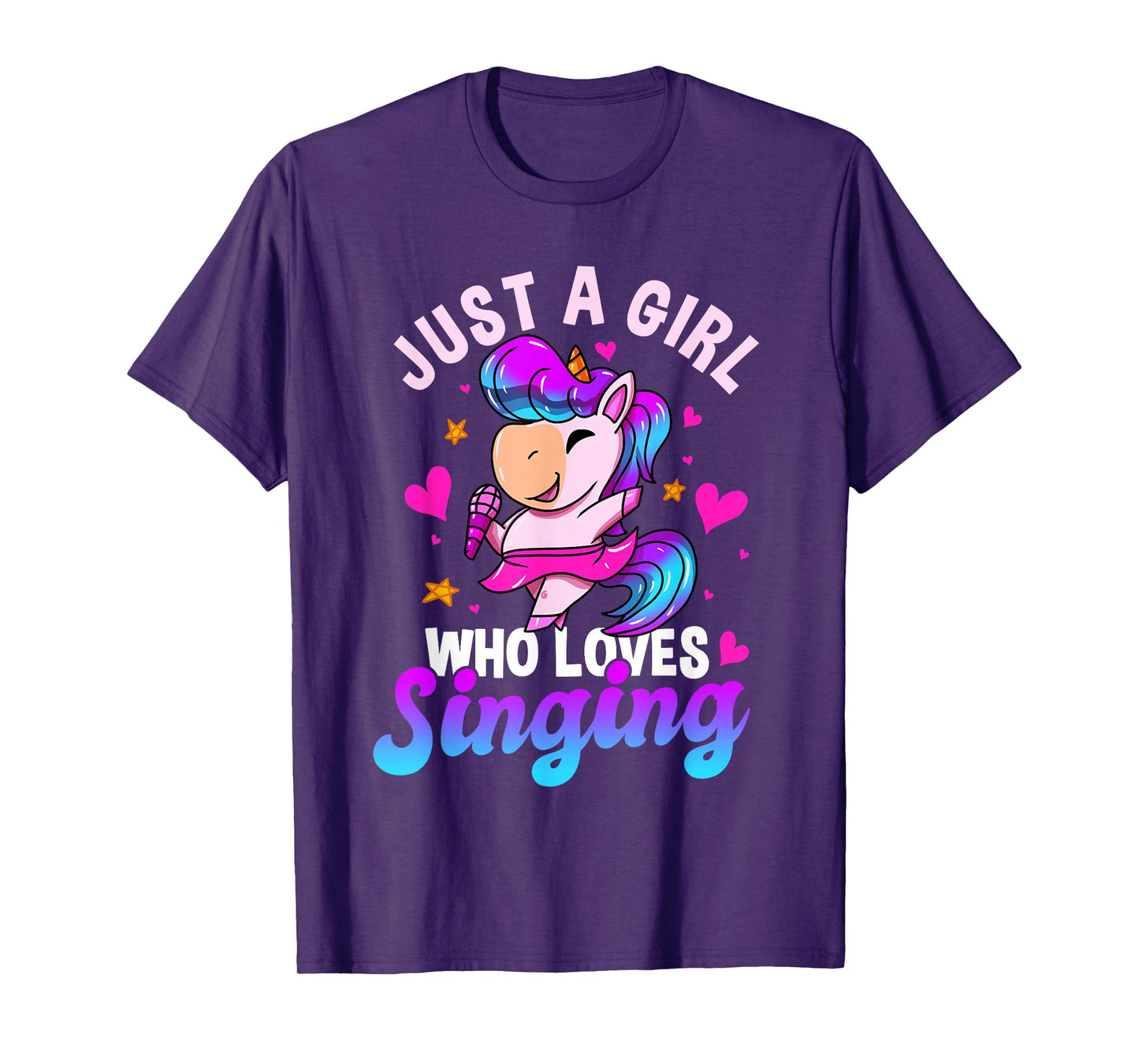 Just A Girl Who Loves Singing Funny Karaoke Singer Unicorn T-Shirt