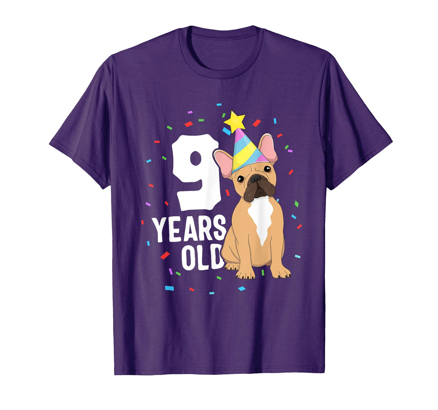 9 Years Old Birthday Outfit French Bulldog Dog Party 9th T-Shirt