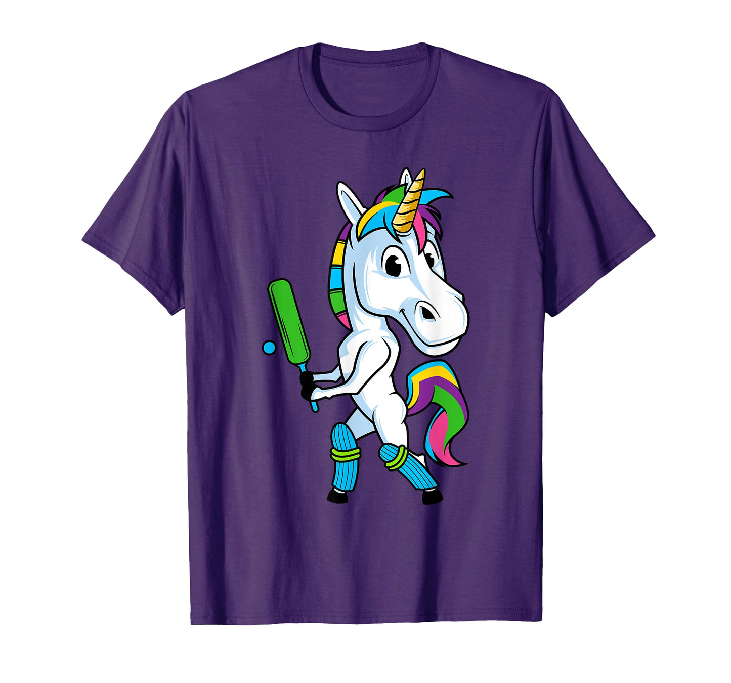 Funny Unicorn Sports Cricket Magical Bat And Ball Game T-Shirt