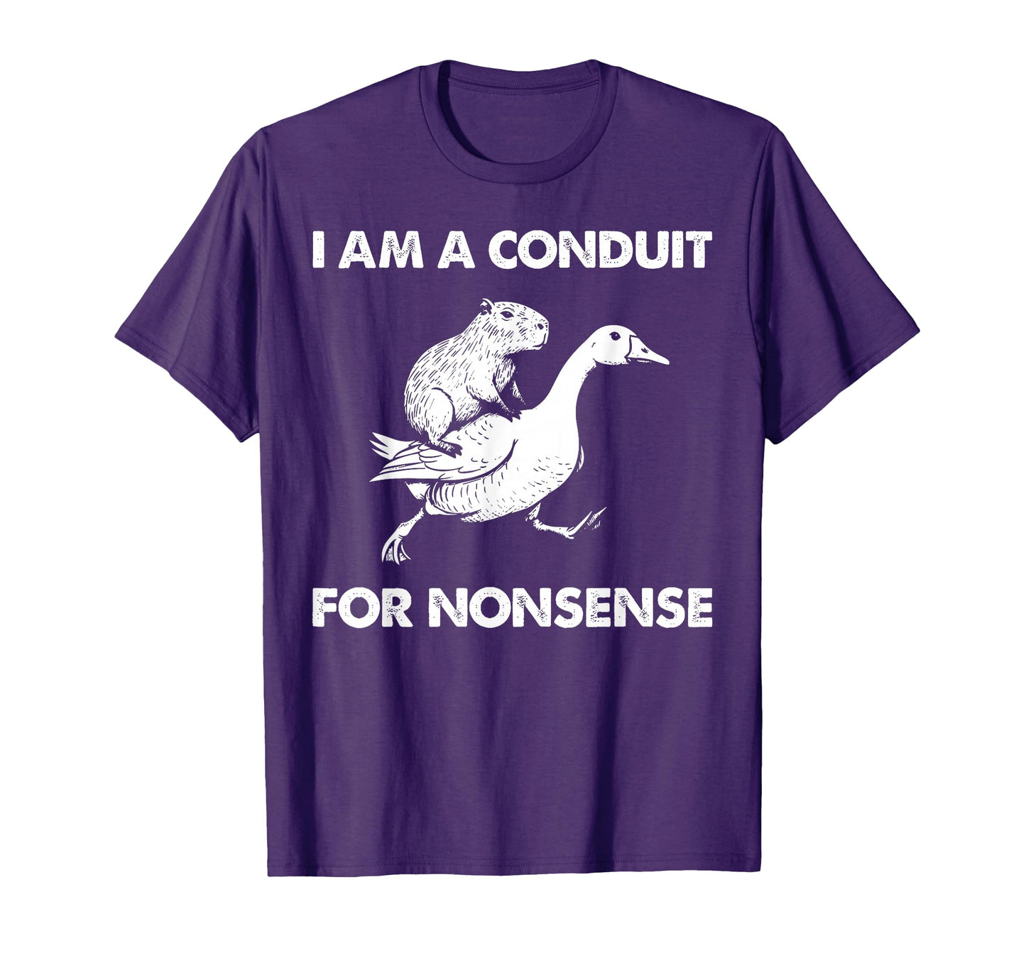 I Am A Conduit for Nonsense Capybara Goose Meme T-Shirt