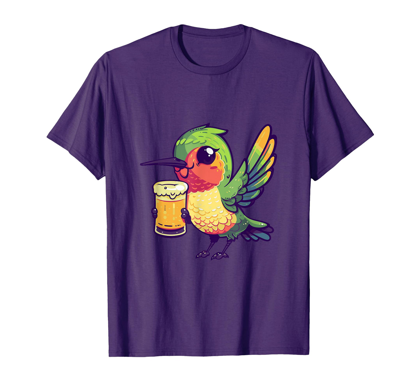 Humming Bird Drinking Beer Comic T-Shirt
