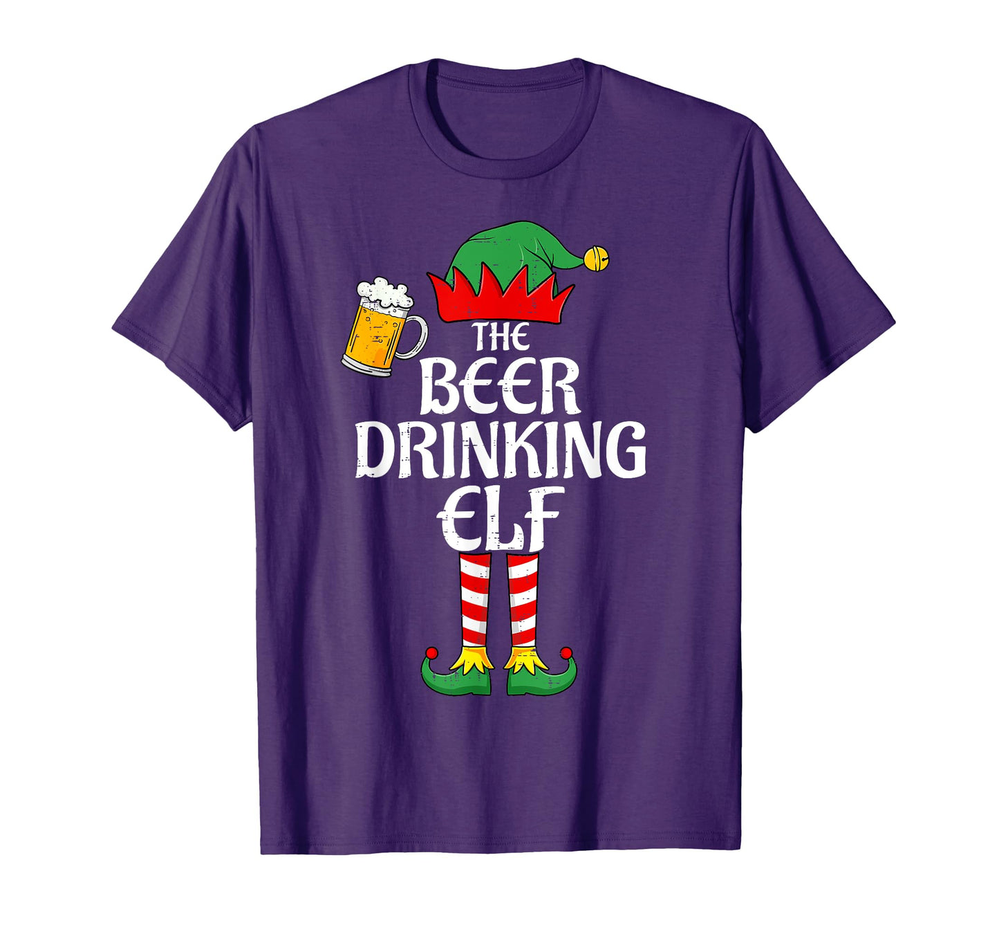 The Beer Drinking Elf Christmas Family Matching Xmas Funny T-Shirt