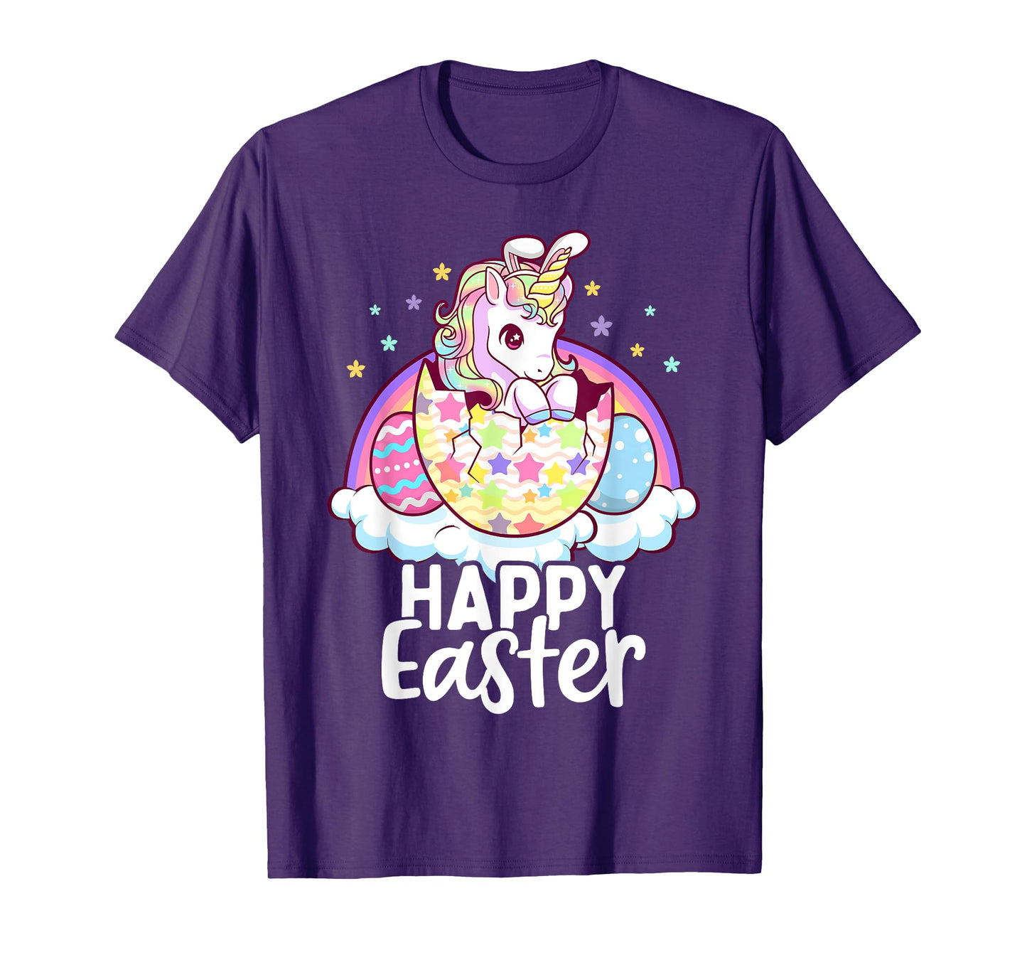Happy Easter Unicorn Bunny Girls Kids Easter Eggs T-Shirt