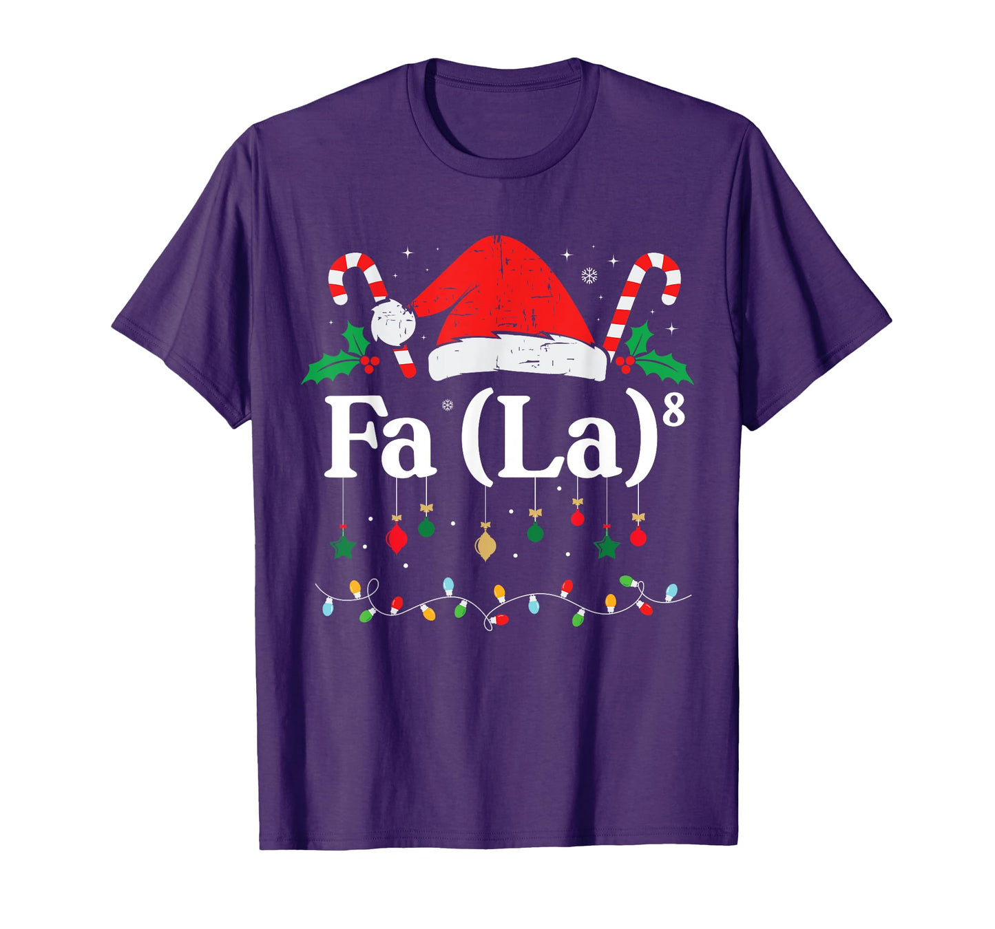 FA (LA)8 Funny Christmas Santa Fa La 8 Math Teacher Student T-Shirt
