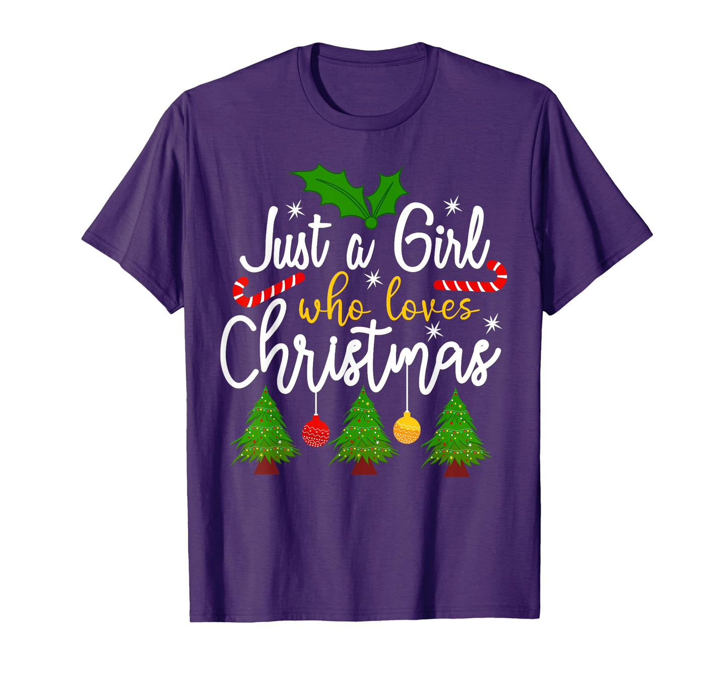 Just A Girl Who Loves Christmas Funny Xmas Holiday Girls T-Shirt