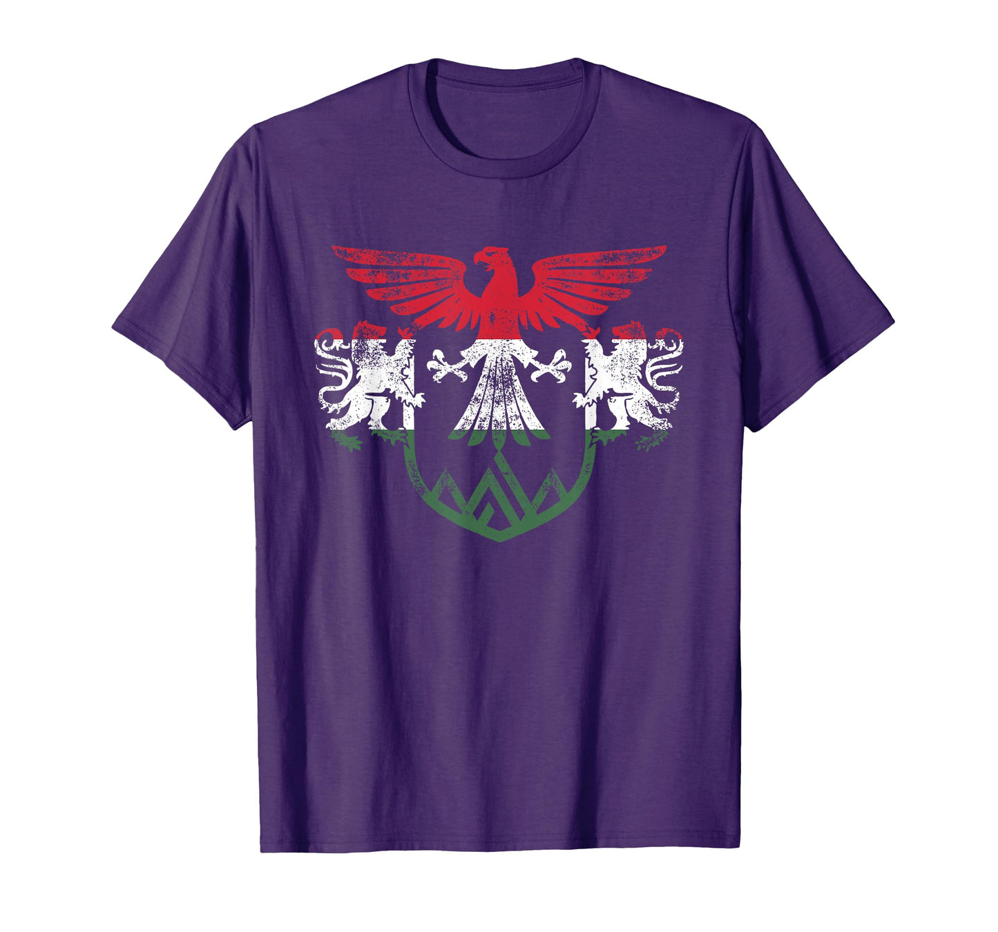 Hungary Lions and Eagle Symbol - Hungarian Flag T-Shirt