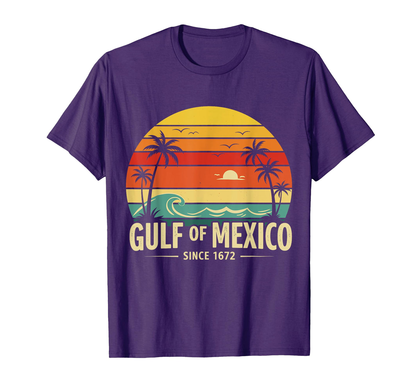 Gulf of Mexico Since 1672 Sunset Vibes Vintage Tee Men Women T-Shirt