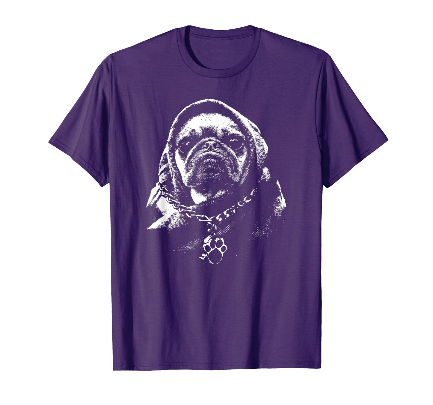 Cool Cute Hooded Gangsta Pug Thug Dog T-Shirt