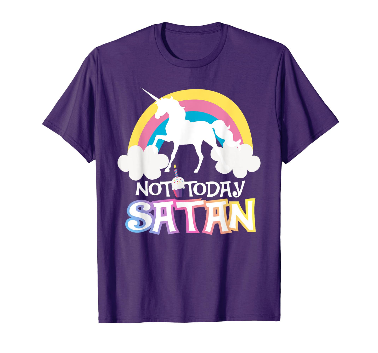 Not Today Satan Rainbow Unicorns Birthday Girl T-Shirt T-Shirt