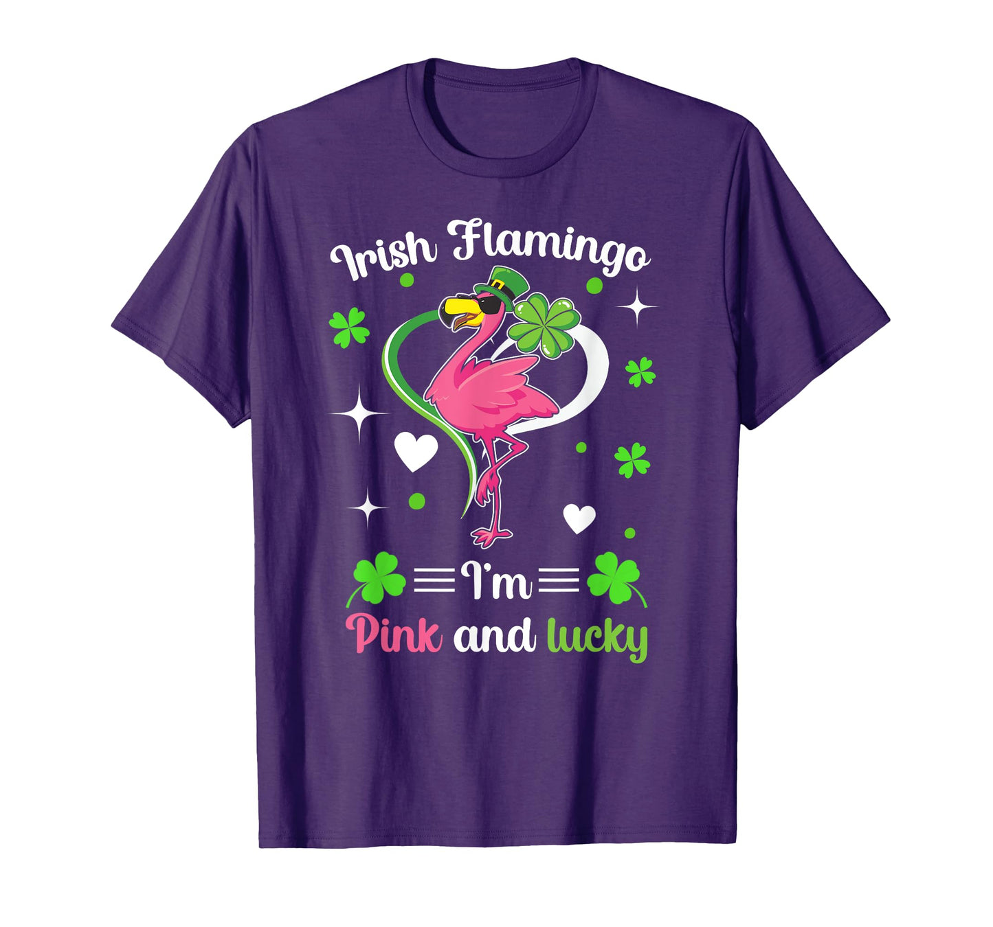 Lucky Irish Flamingo St Patricks Day Flocking Flamingo T-Shirt