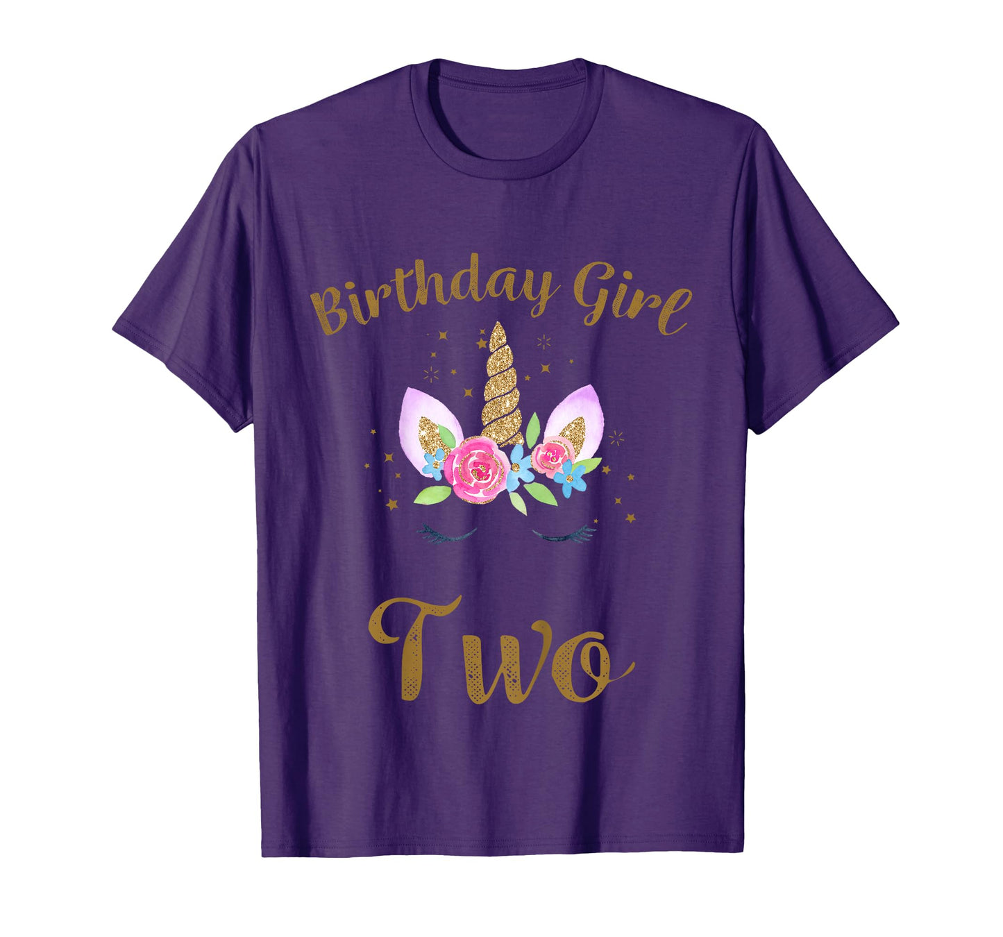 Kids 2nd Birthday Girl Unicorn Shirt Second Birthday Outfit T-Shirt