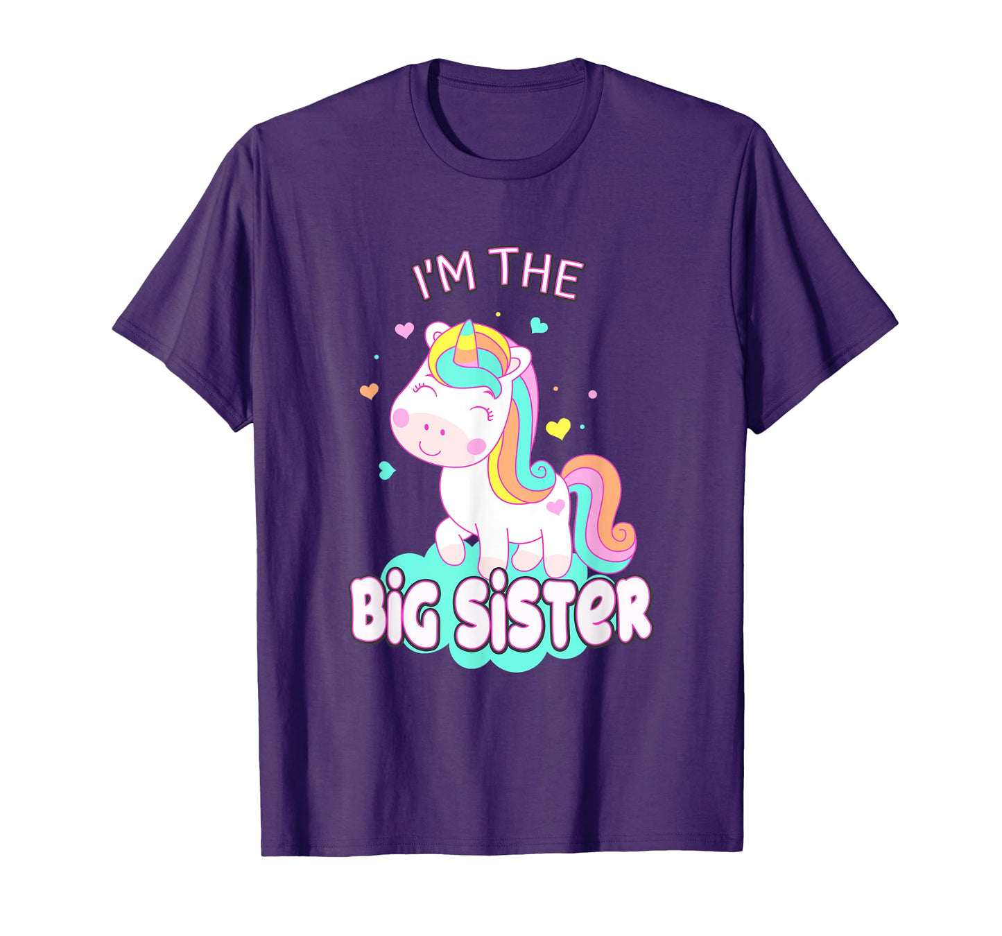 I Am The Big Sister Cute Unicorn Siblings Girls Family T-Shirt