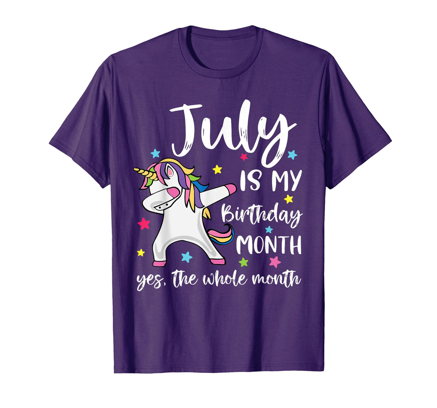 July Is My Birthday Yes The Whole Month Unicorn Birthday T-Shirt
