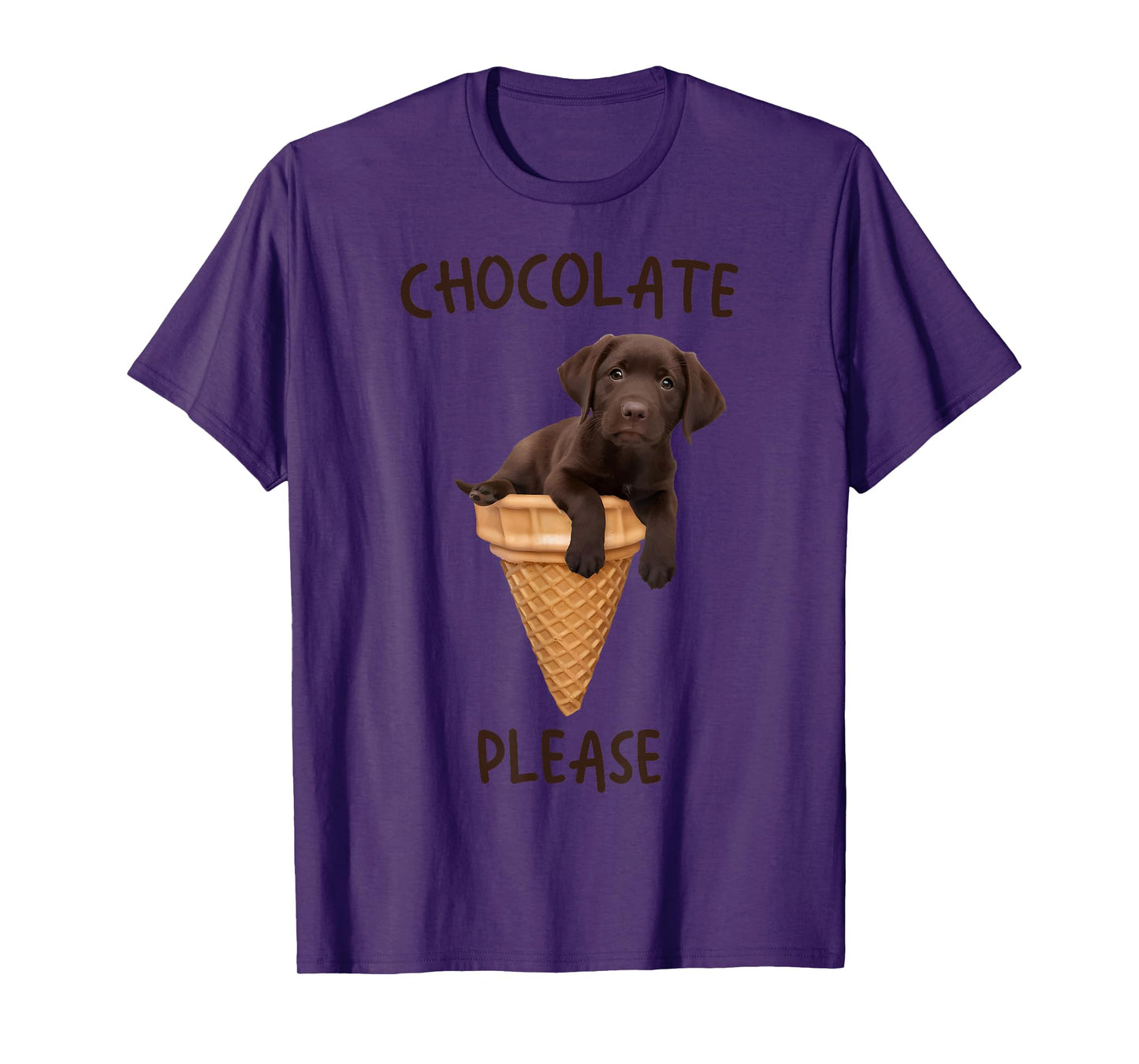 Chocolate Lab Waffle Cone Ice Cream Cute Labrador Puppy Dog T-Shirt for Men Women Kids