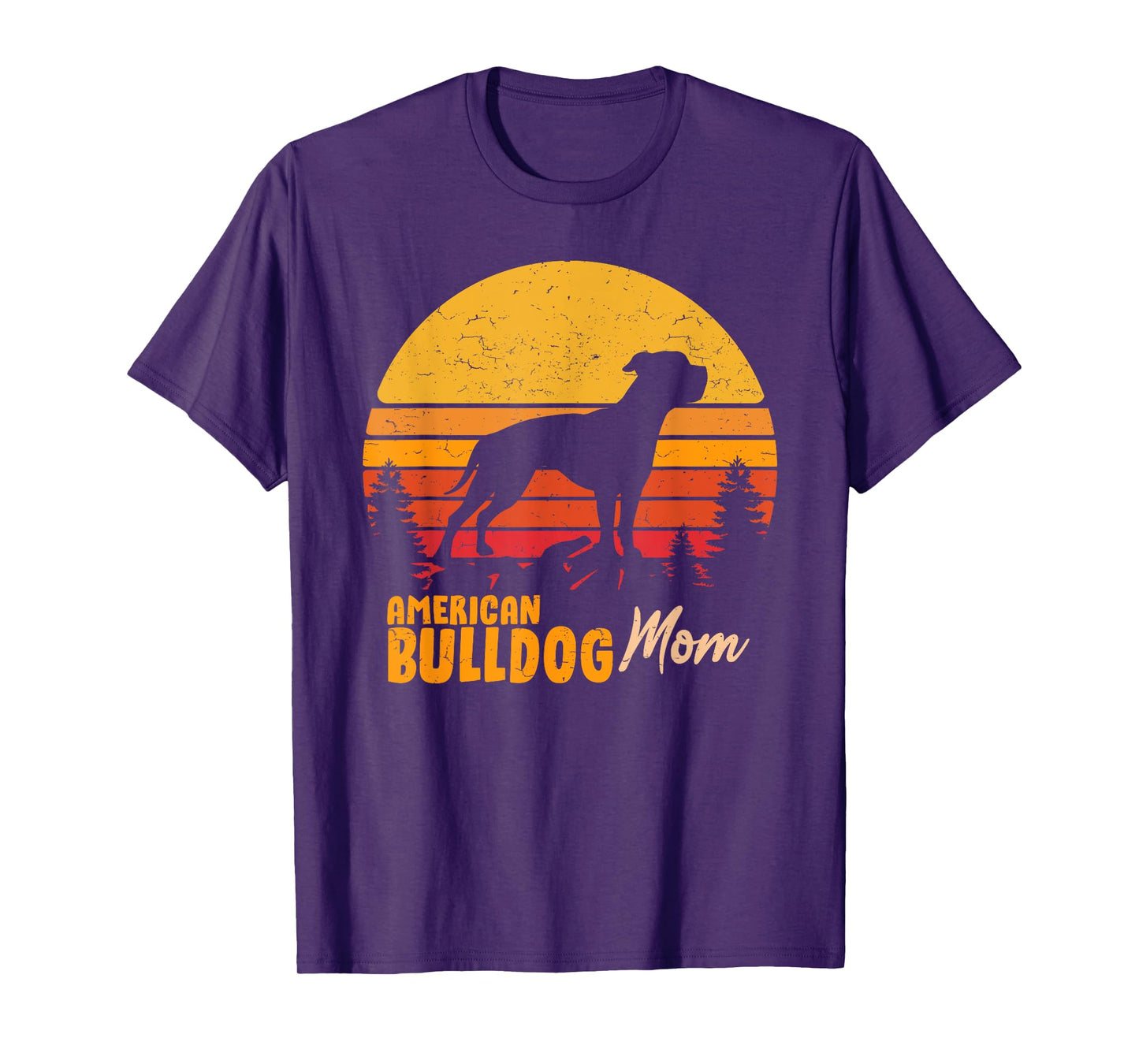 American Bulldog Mom Mom Vintage Retro Dog Woman Tight T-Shirt