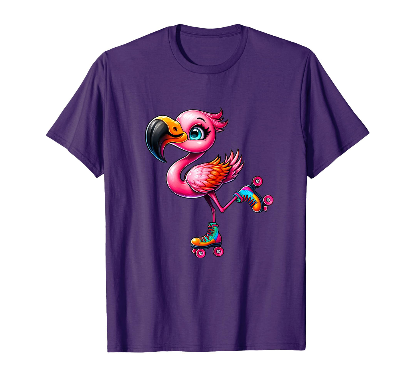 Flamingo Roller Skates Funny Roller Skates Design for Girls T-Shirt
