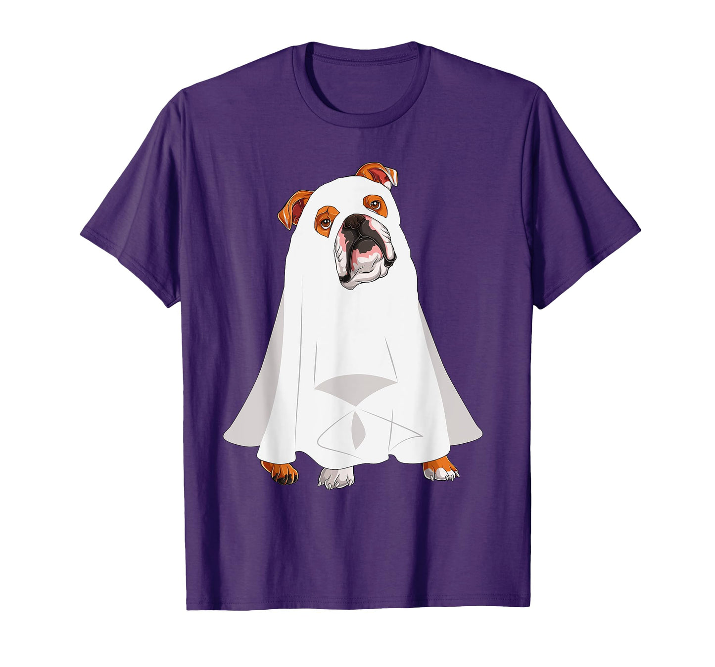 English Bulldog Ghost Pumpkin Halloween Fall Dog Lover Women T-Shirt