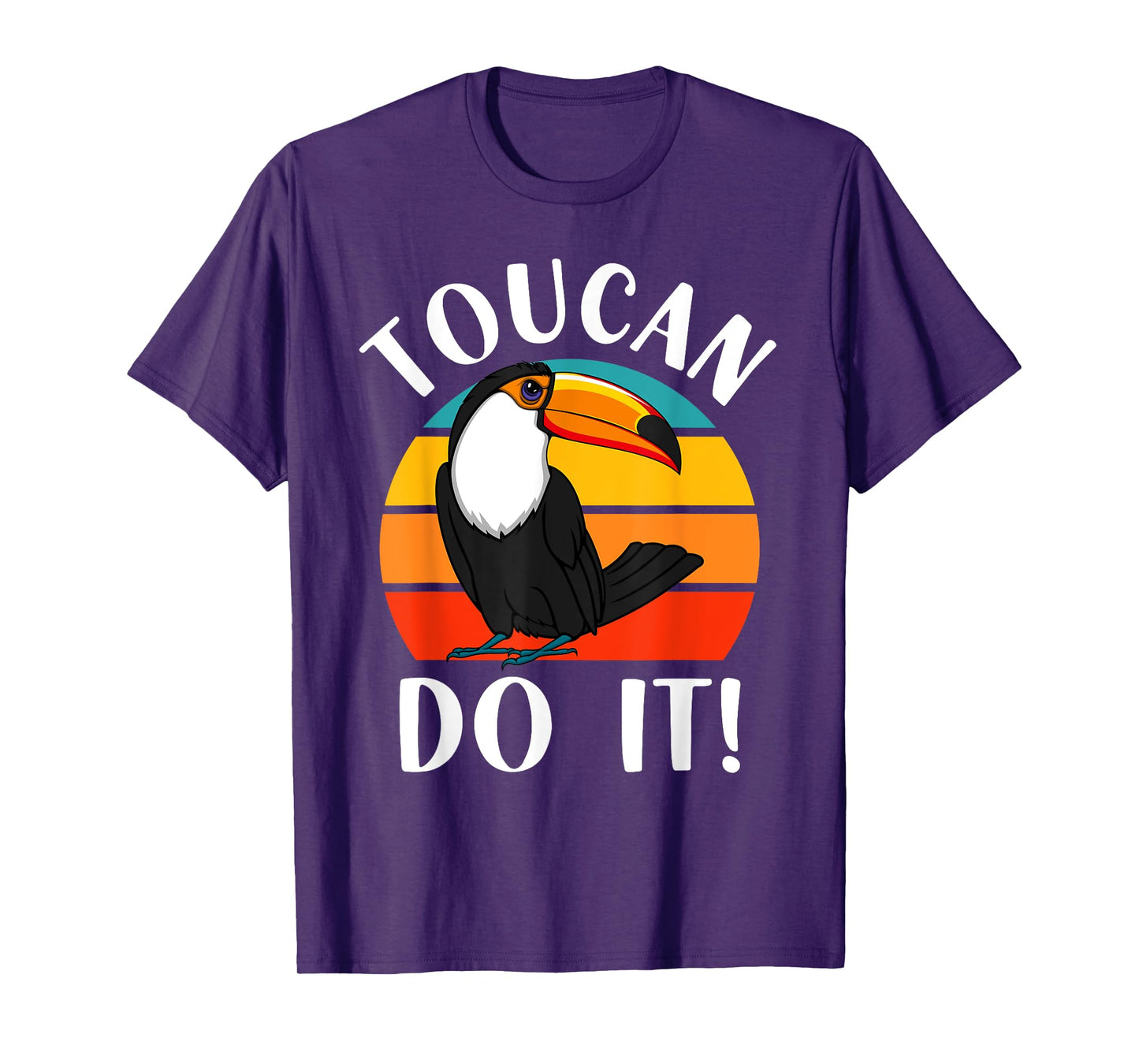 Funny Toucan Do It Tropical Bird Pun Retro Vintage Sunset T-Shirt