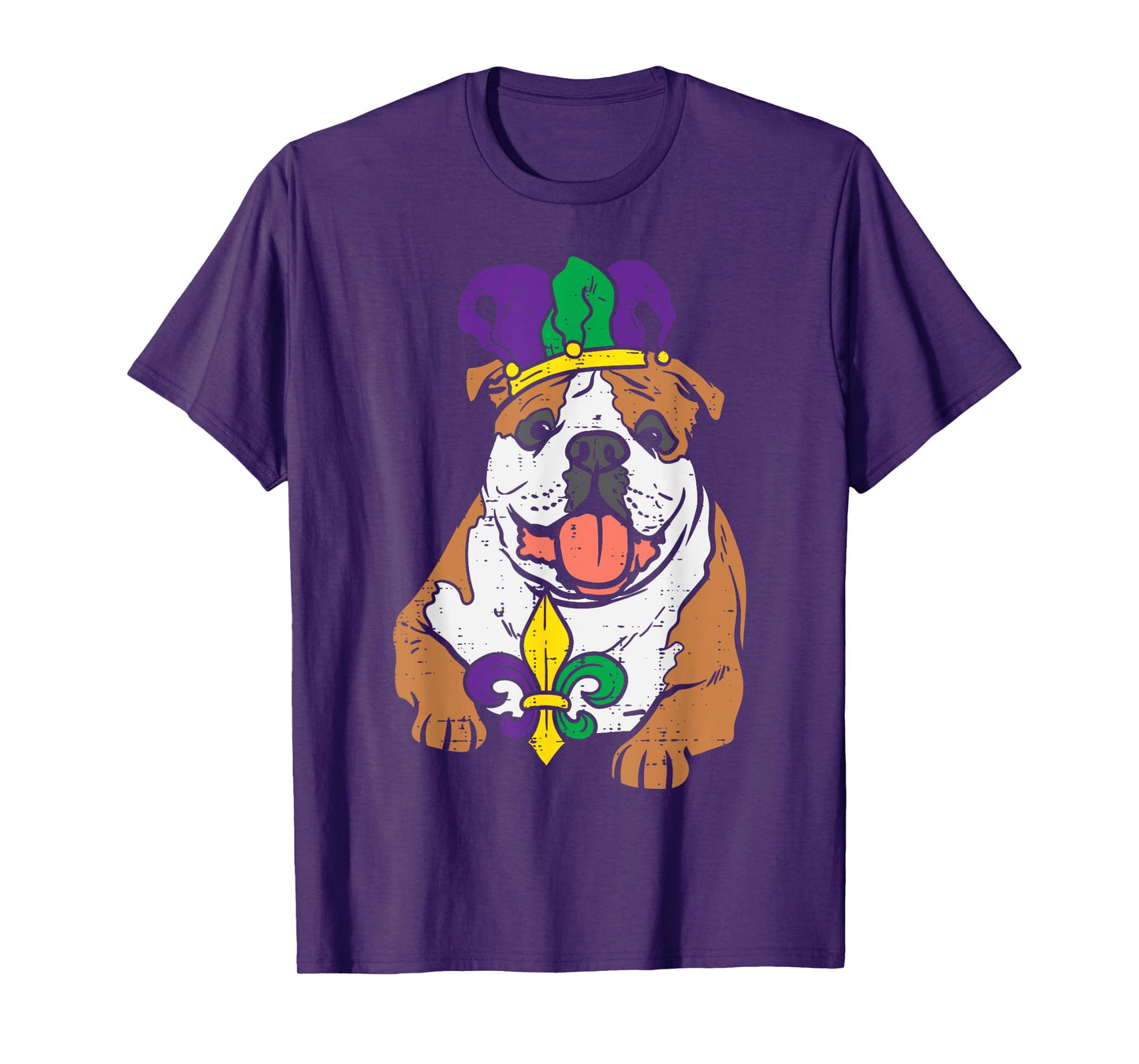 Jester English Bulldog Mardi Gras Funny Dog Men Women Kids T-Shirt