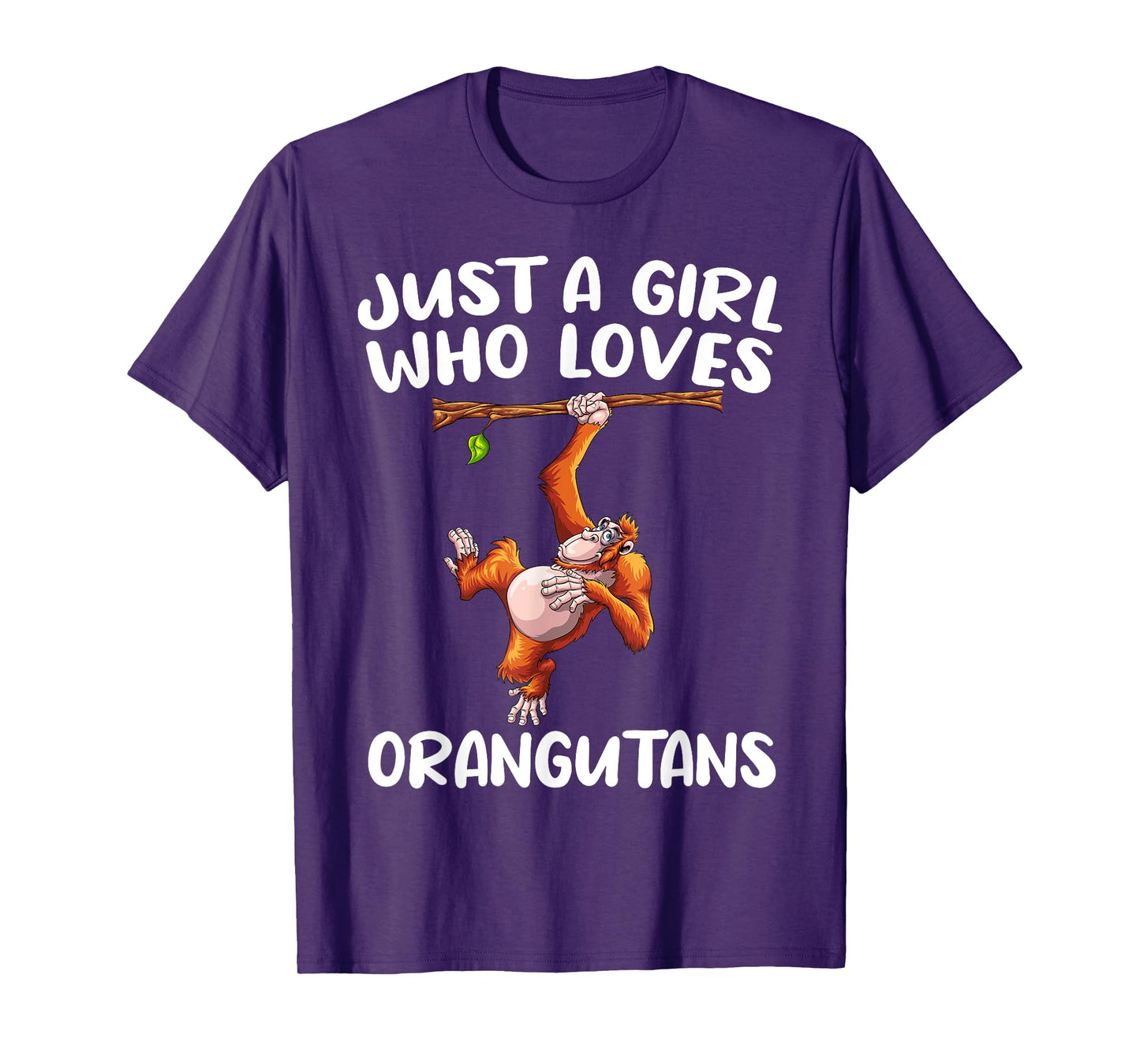 Funny Orangutan Art For Girls Women Monkey Orang Ape Lover T-Shirt