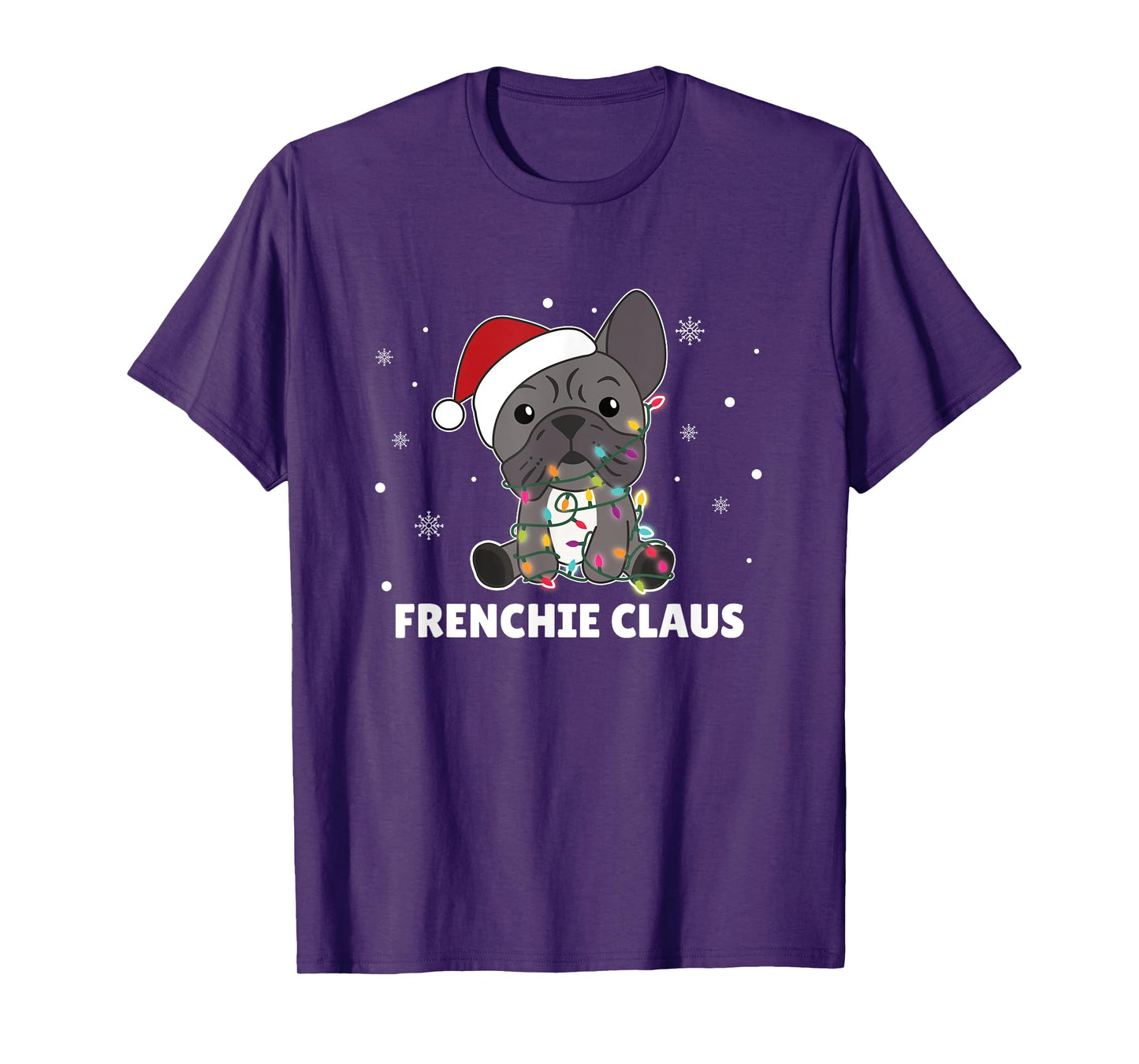 French Bulldog Christmas Santa Clauses pun Frenchie claus T-Shirt